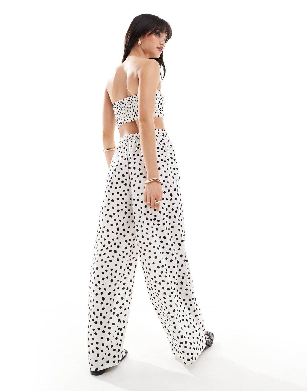 Wednesday's Girl polka dot wide leg trousers in white - ASOS Sample Sale EU Store