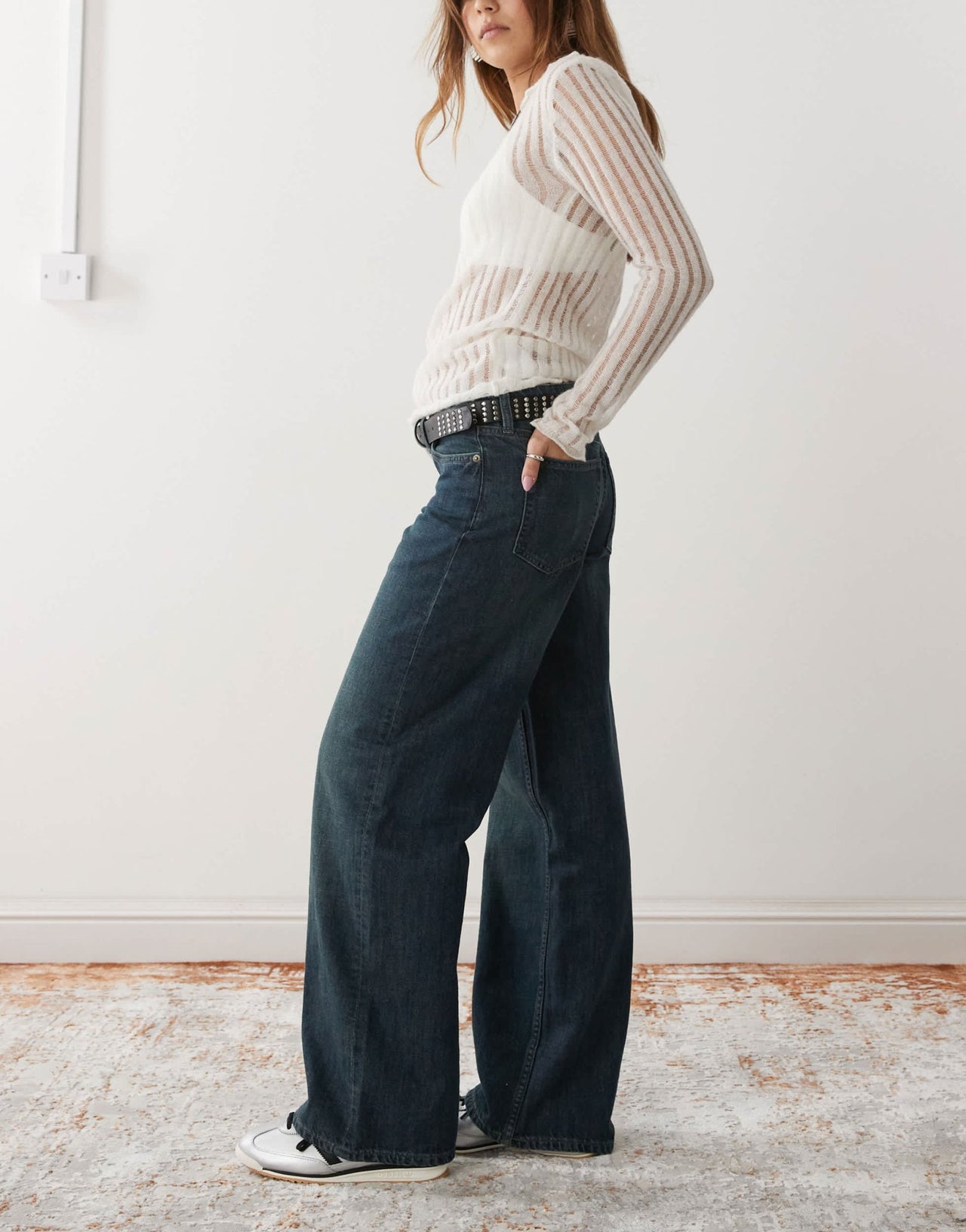 Weekday Ample low waist baggy fit jeans in dark blue wash - ASOS Sample Sale EU Store