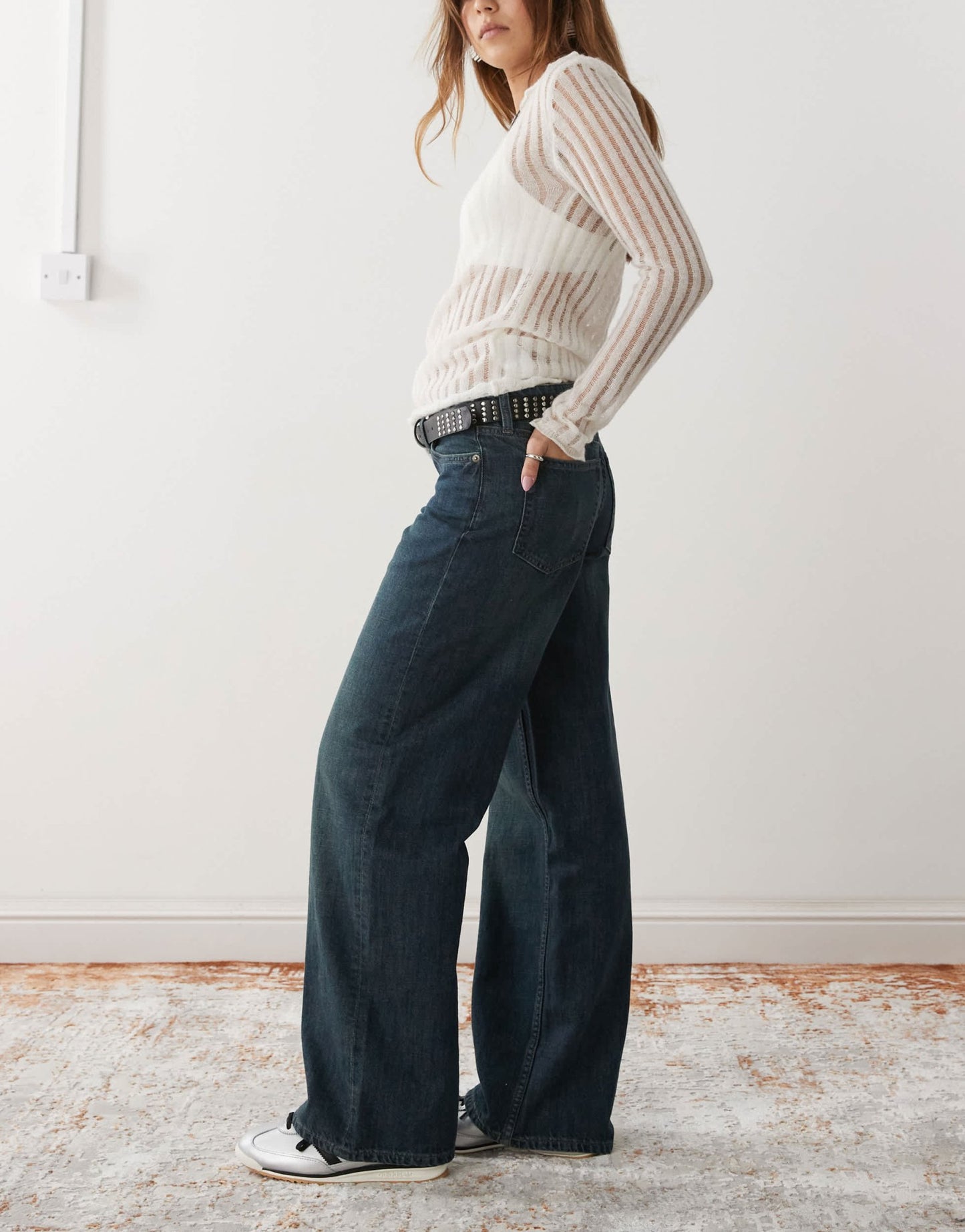 Weekday Ample low waist baggy fit jeans in dark blue wash - ASOS Sample Sale EU Store