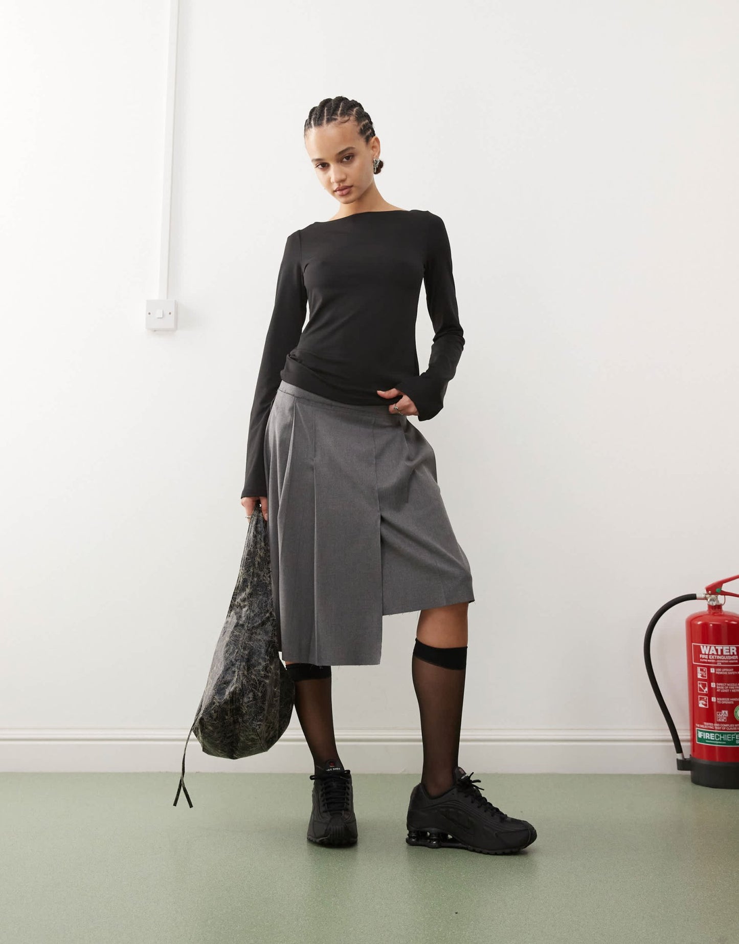 Weekday Annie boat neck long sleeve top in black - ASOS Sample Sale EU Store