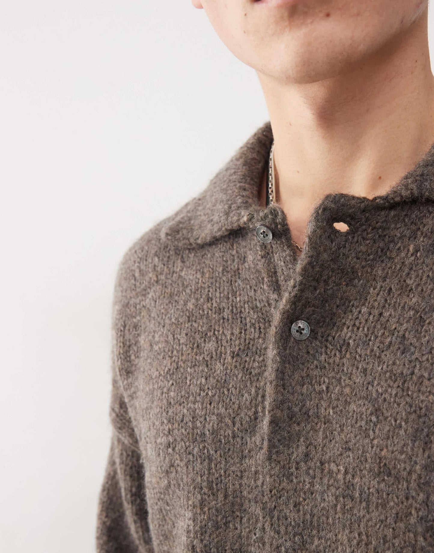 Weekday Bobby wool blend polo jumper in brown - ASOS Sample Sale EU Store