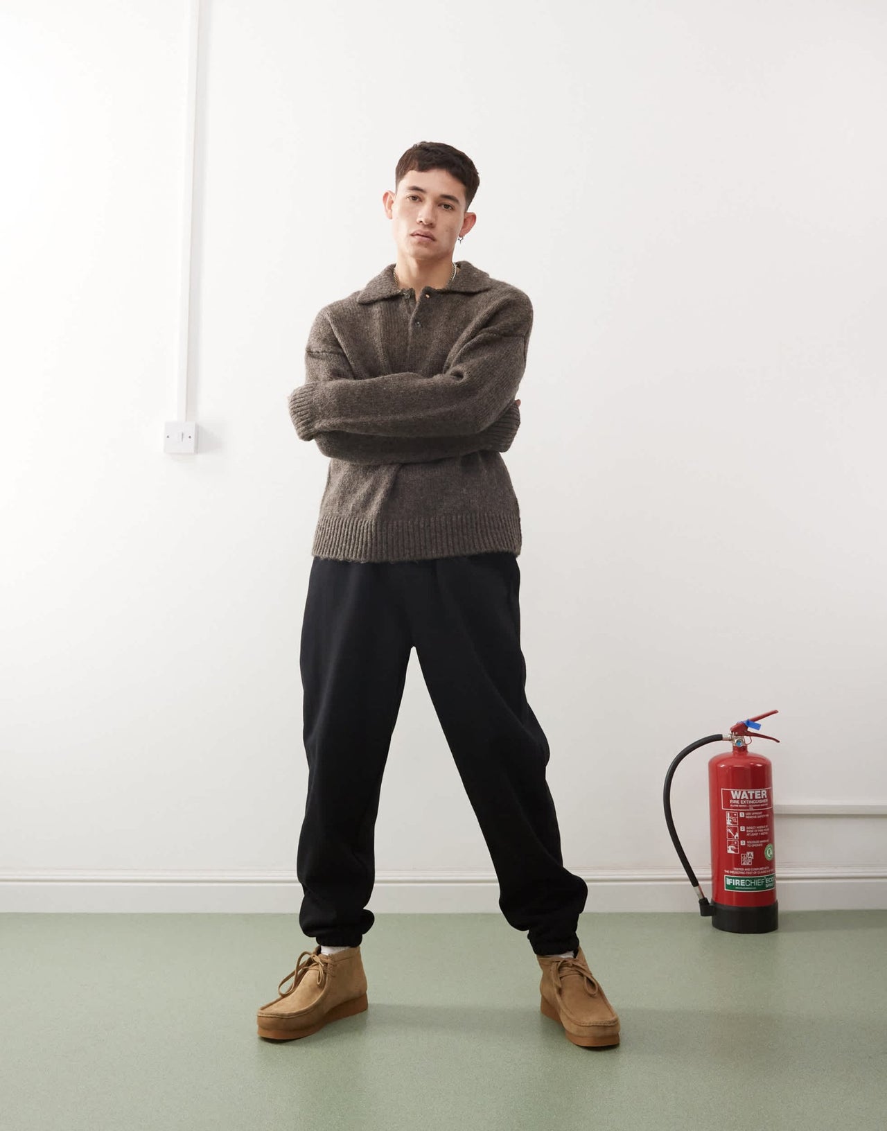 Weekday Bobby wool blend polo jumper in brown - ASOS Sample Sale EU Store