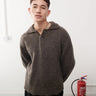 Weekday Bobby wool blend polo jumper in brown
