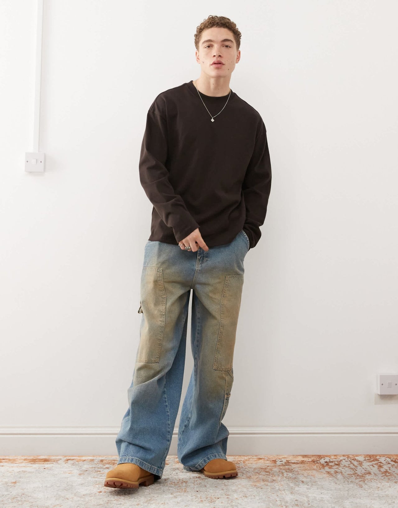 Weekday boxy long sleeve top in brown - ASOS Sample Sale EU Store