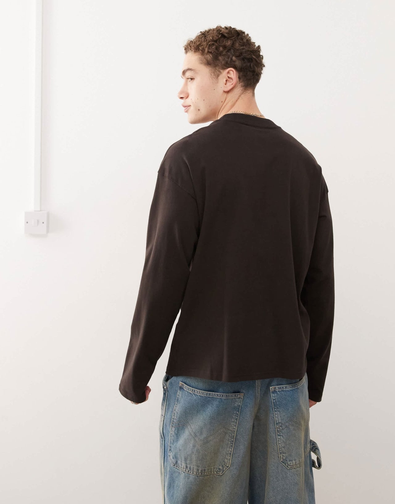 Weekday boxy long sleeve top in brown - ASOS Sample Sale EU Store