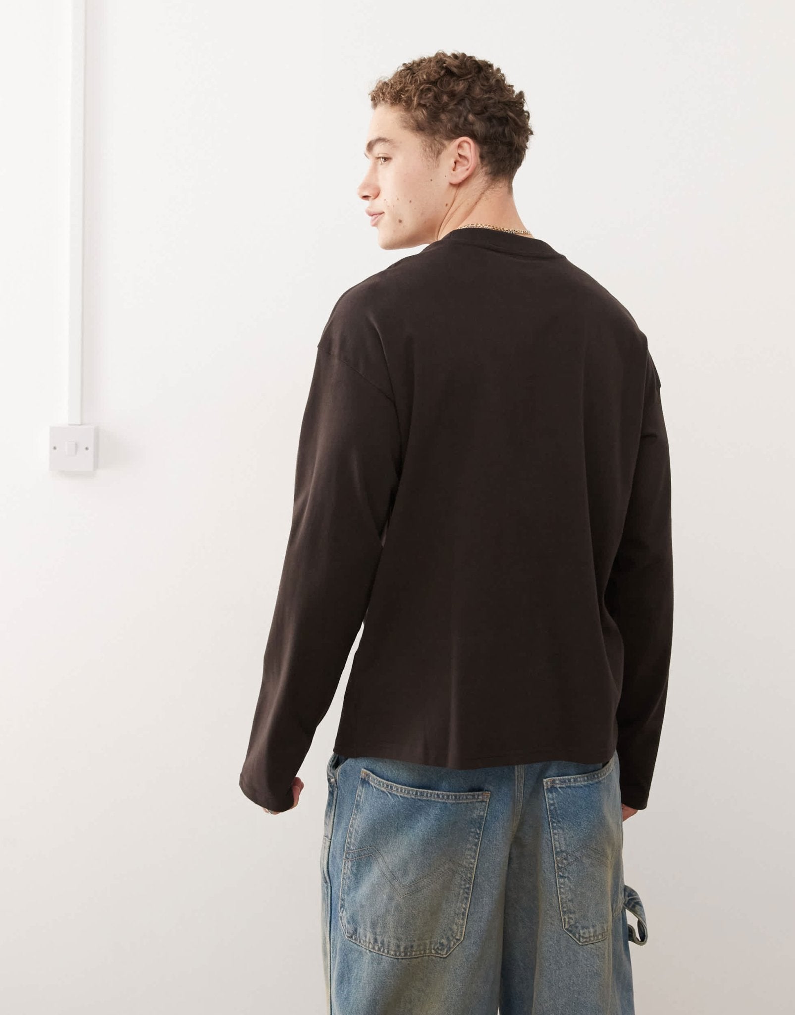 Weekday boxy long sleeve top in brown - ASOS Sample Sale EU Store
