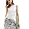 Weekday Cindy one shoulder top in white exclusive to ASOS