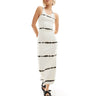 Vestito midi a coste tie dye aderente Weekday Close in bianco sporco esclusivo ASOS