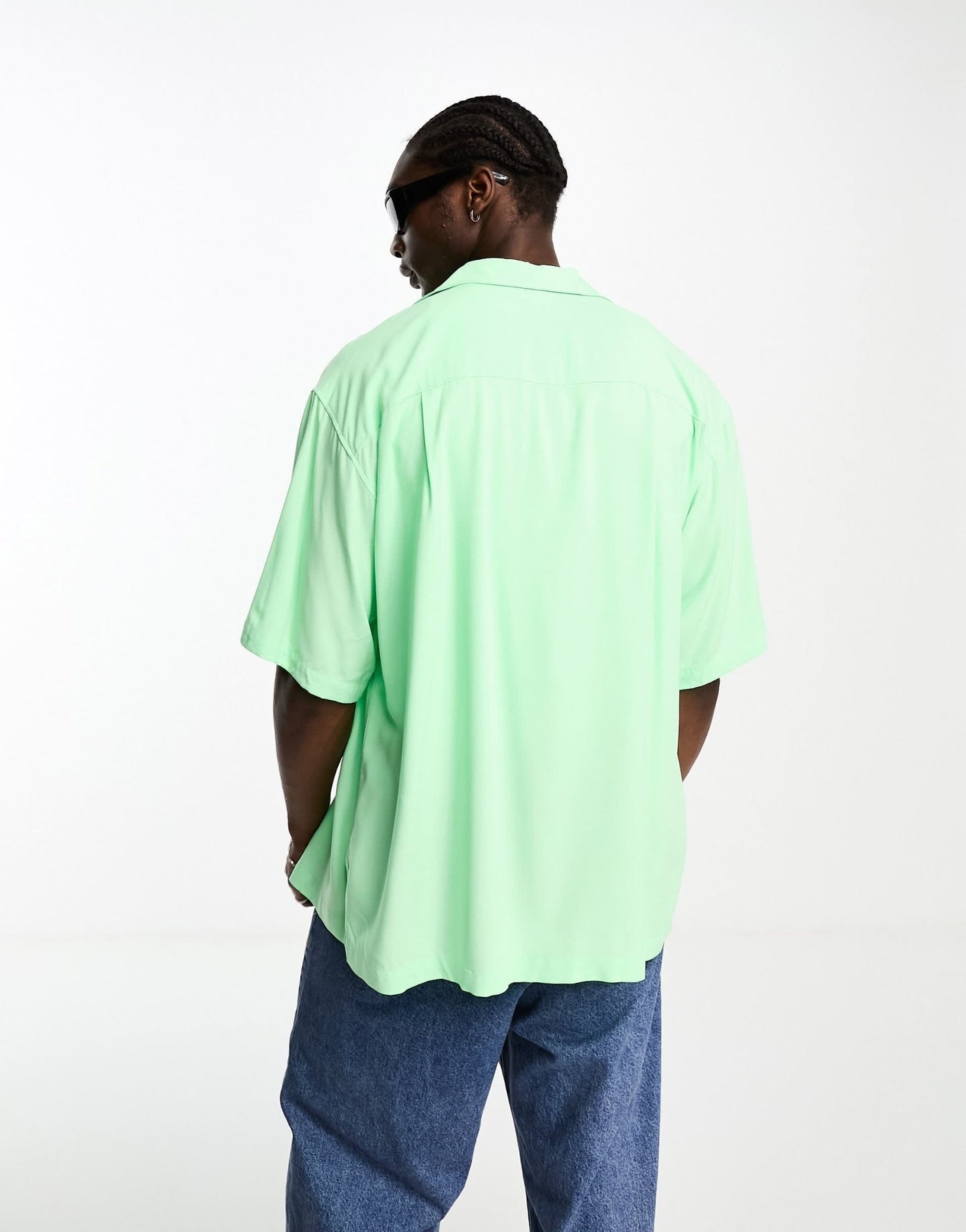 Weekday coffee oversized short sleeve shirt in light green - ASOS Sample Sale EU Store