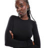 Weekday Fine long sleeve t-shirt in black