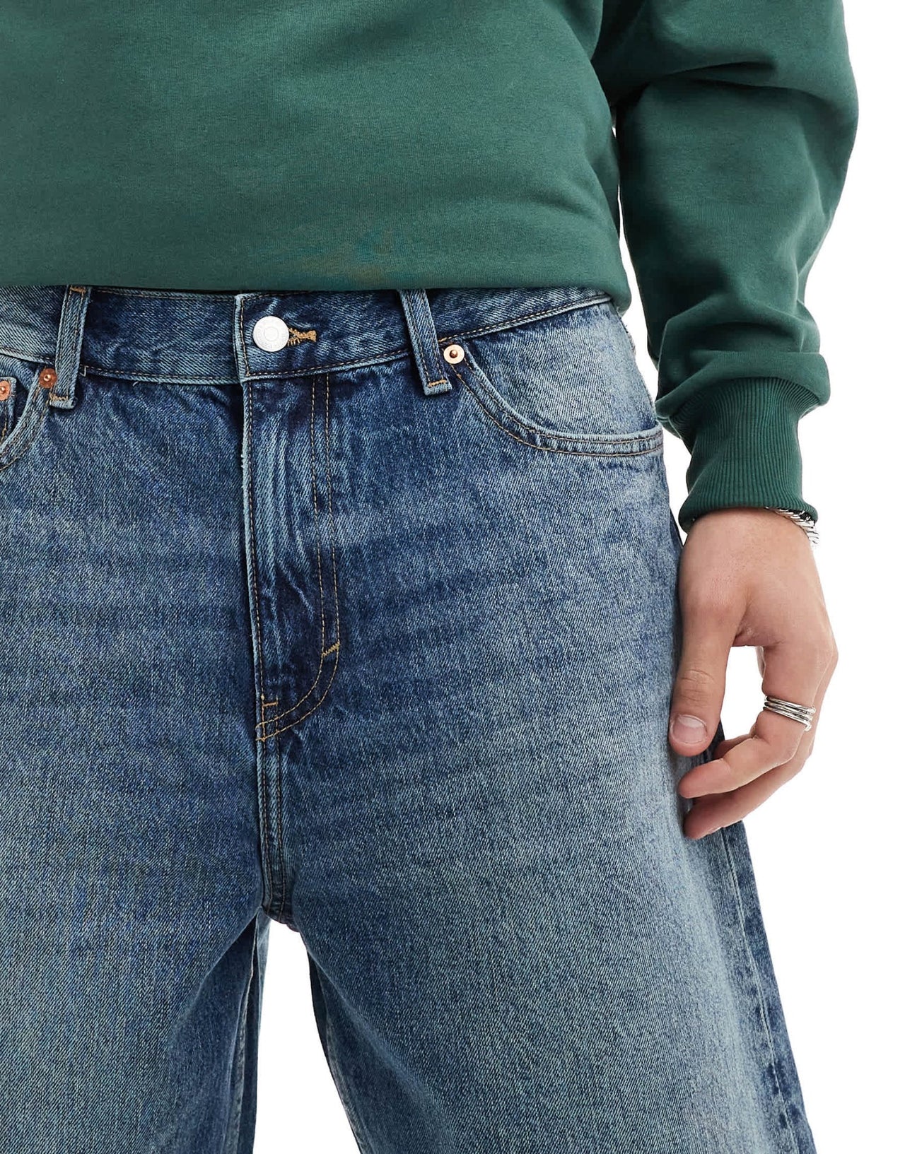 Weekday Galaxy loose fit denim shorts in mid blue wash - ASOS Sample Sale EU Store