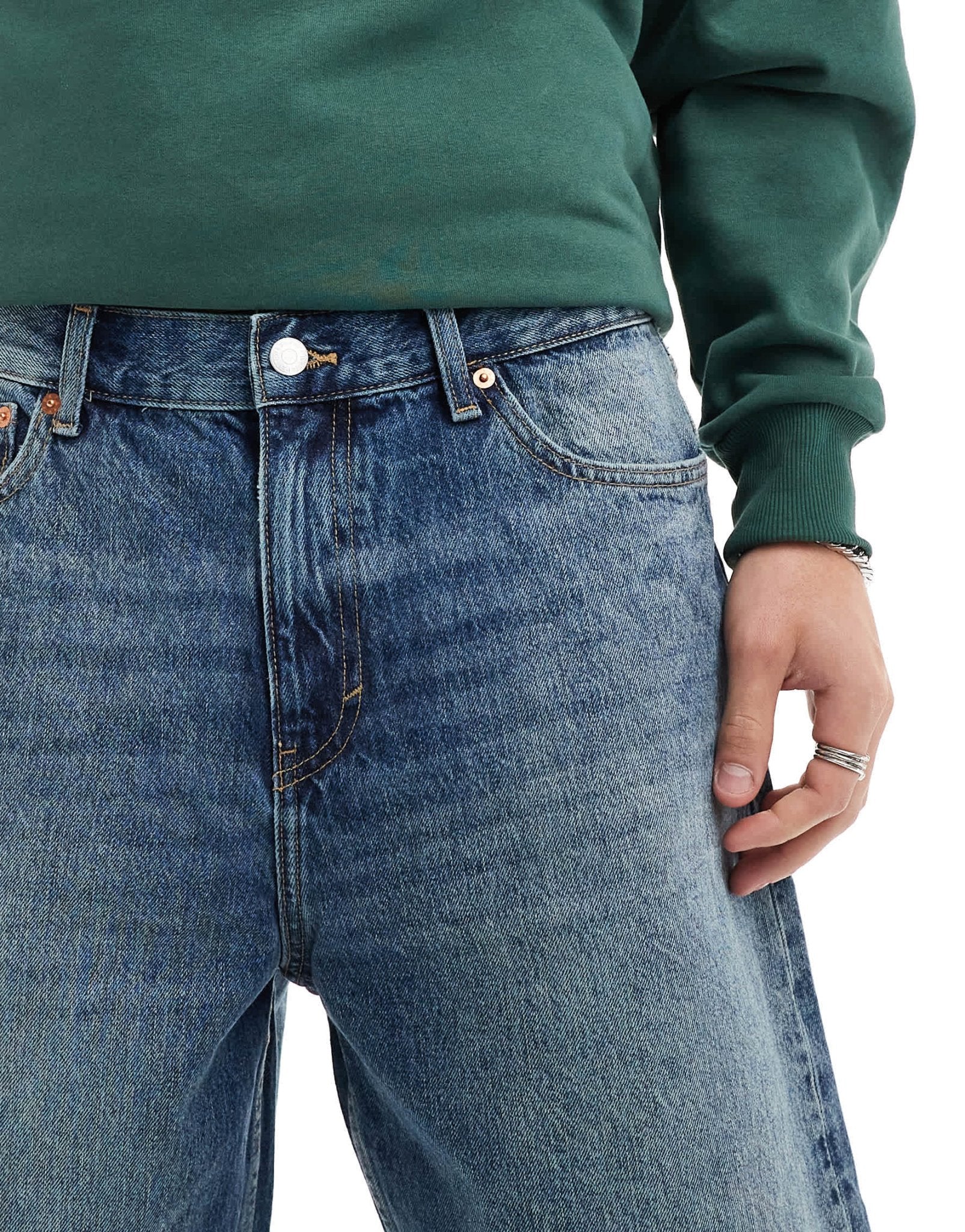 Weekday Galaxy loose fit denim shorts in mid blue wash - ASOS Sample Sale EU Store