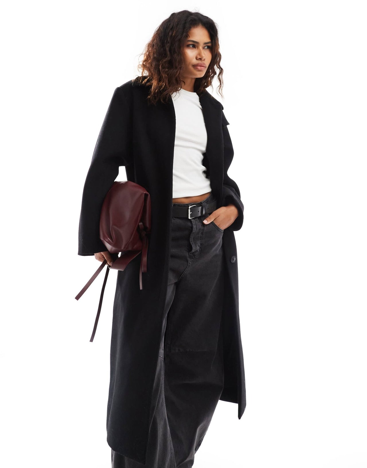 Weekday Gate wool blend car coat in black - ASOS Sample Sale EU Store