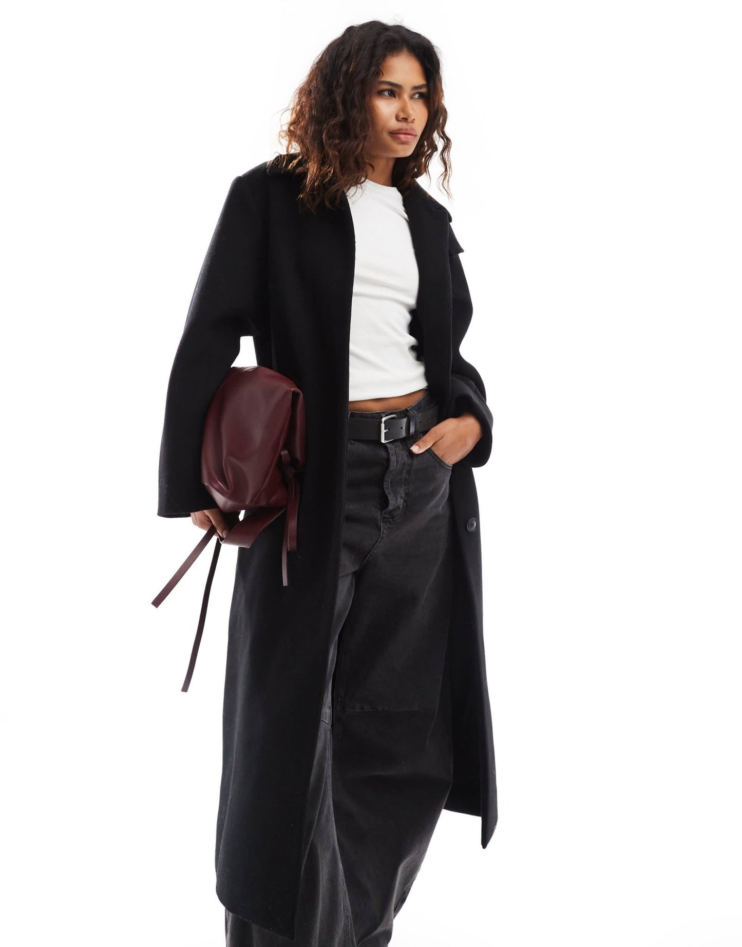 Weekday Gate wool blend car coat in black - ASOS Sample Sale EU Store