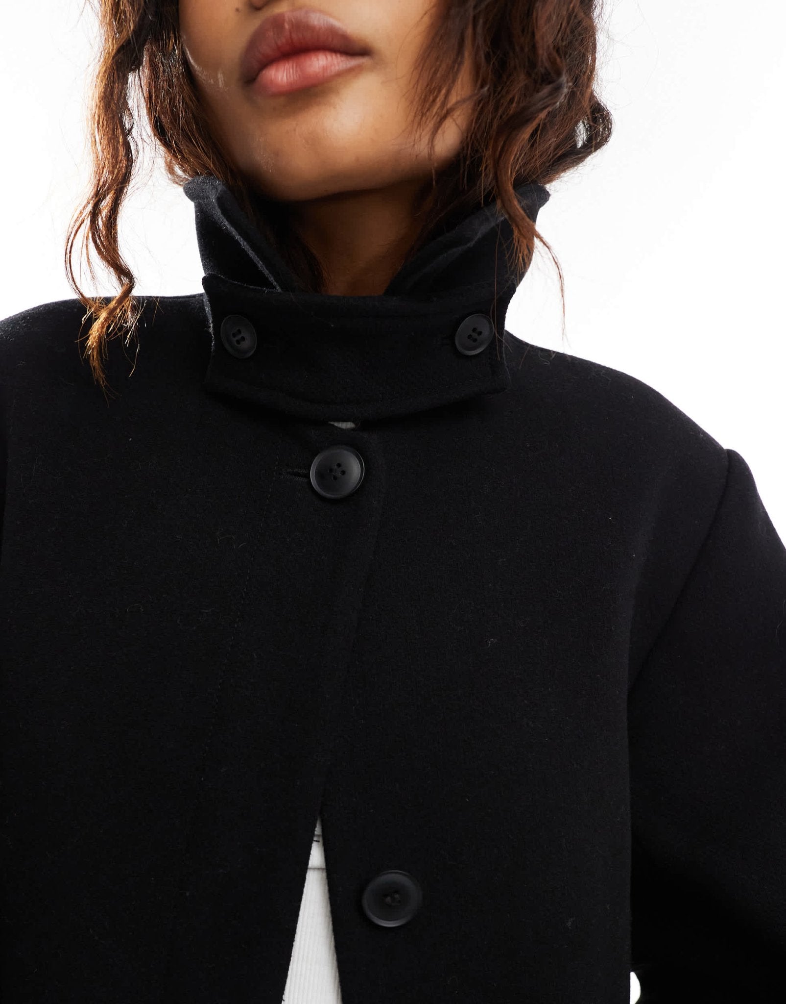 Weekday Gate wool blend car coat in black - ASOS Sample Sale EU Store