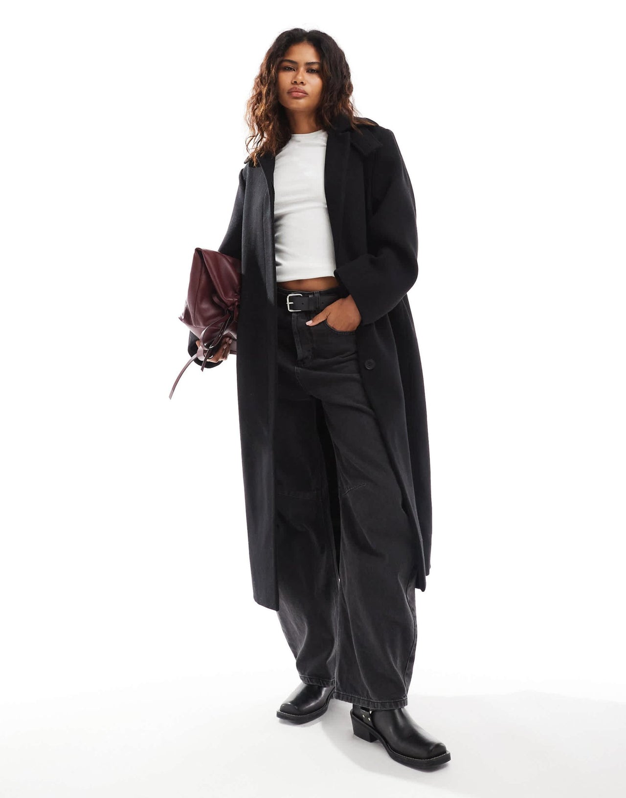 Weekday Gate wool blend car coat in black - ASOS Sample Sale EU Store