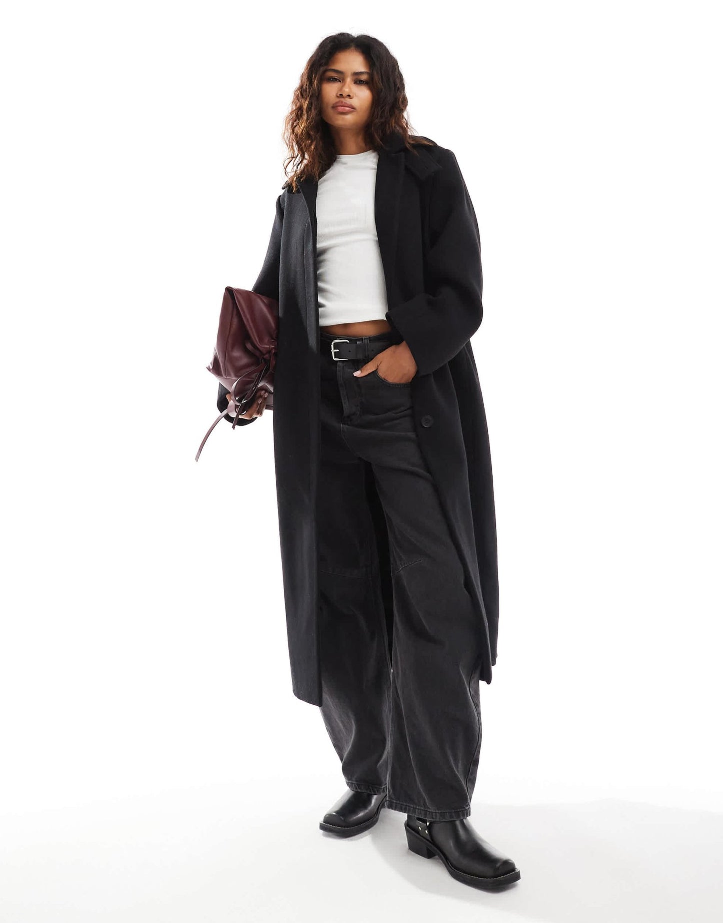 Weekday Gate wool blend car coat in black - ASOS Sample Sale EU Store