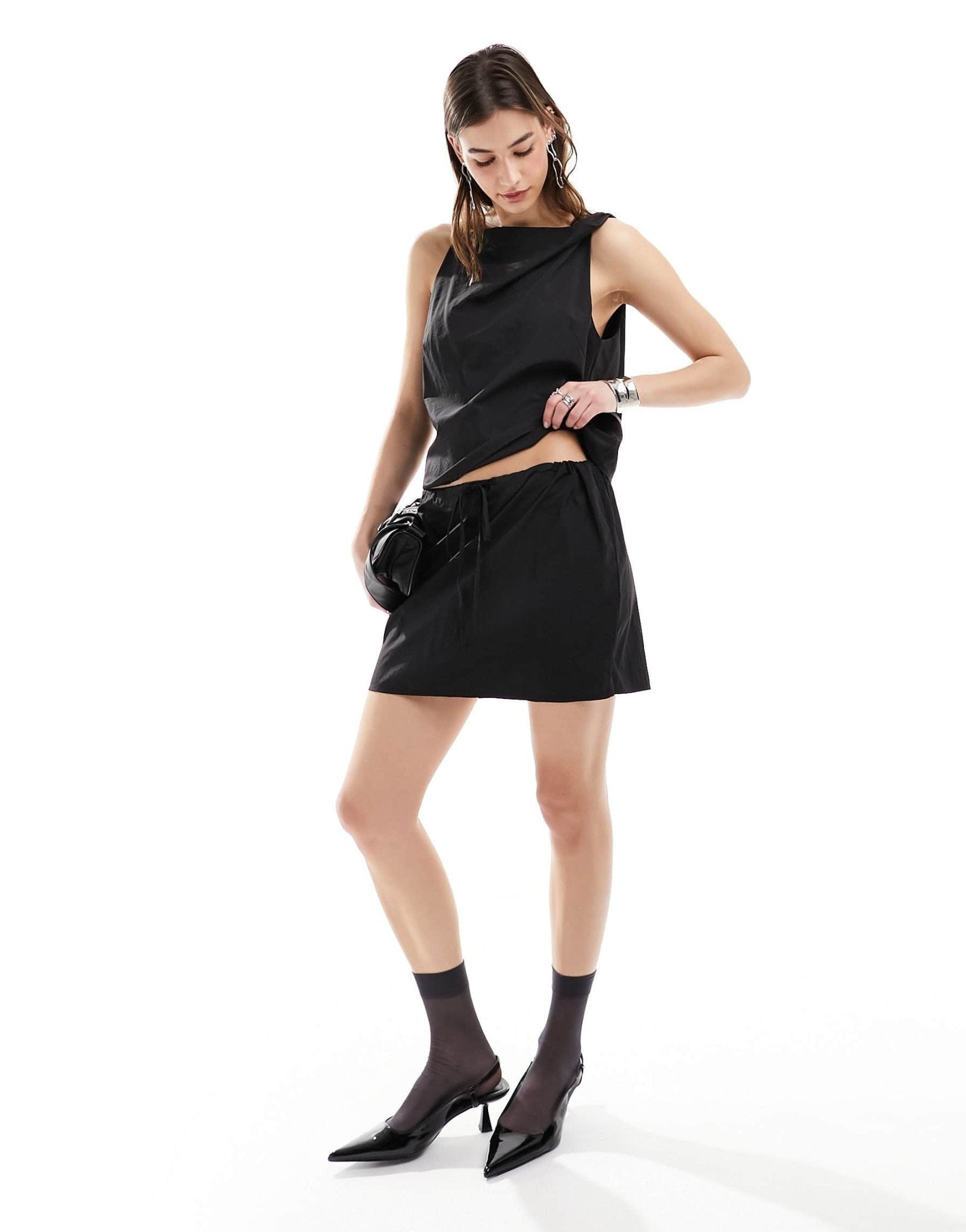 Weekday Georgine co - ord mini skirt in Black - ASOS Sample Sale EU Store