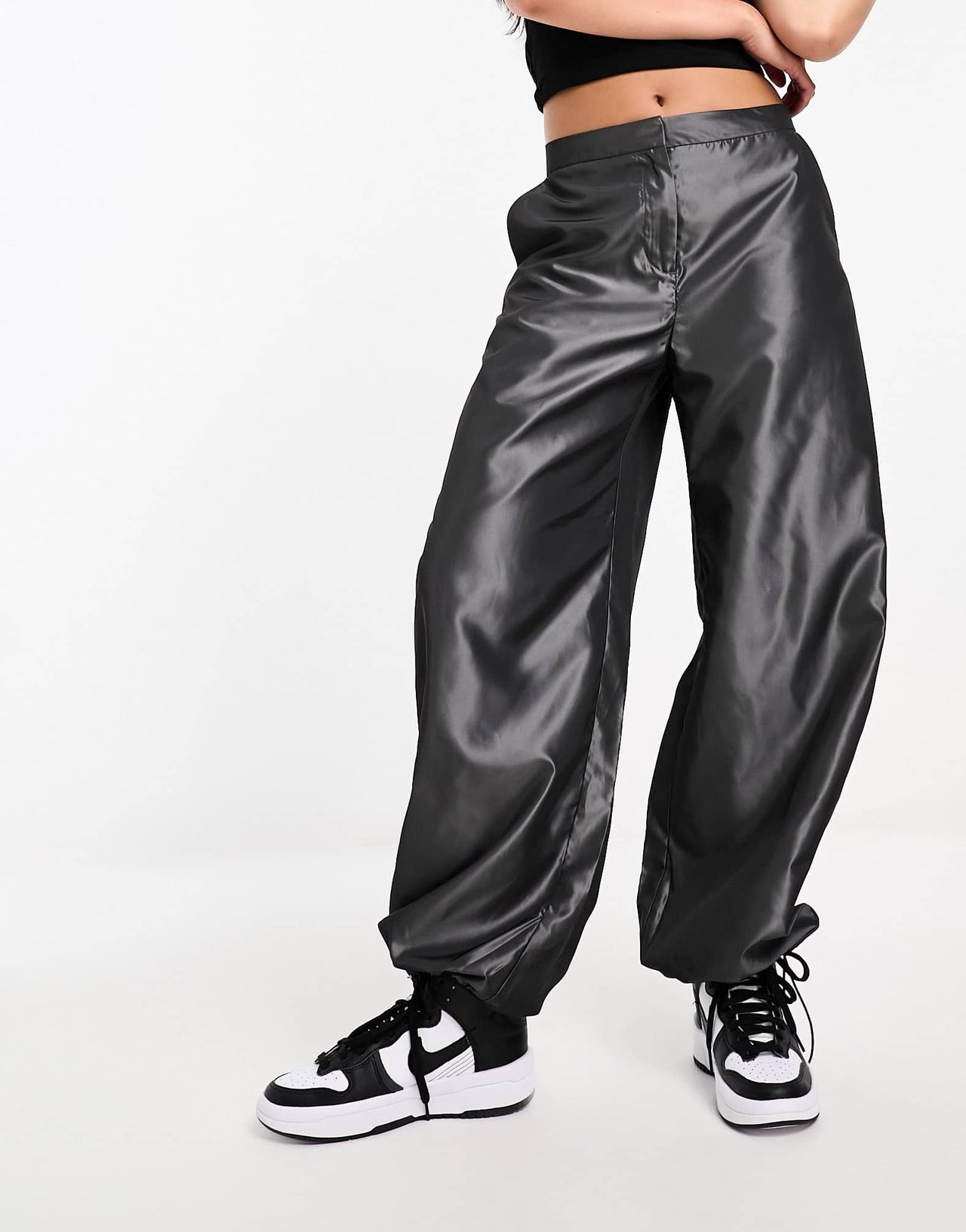 Weekday Juni oversized parachute pants in metallic dark grey - ASOS Sample Sale EU Store