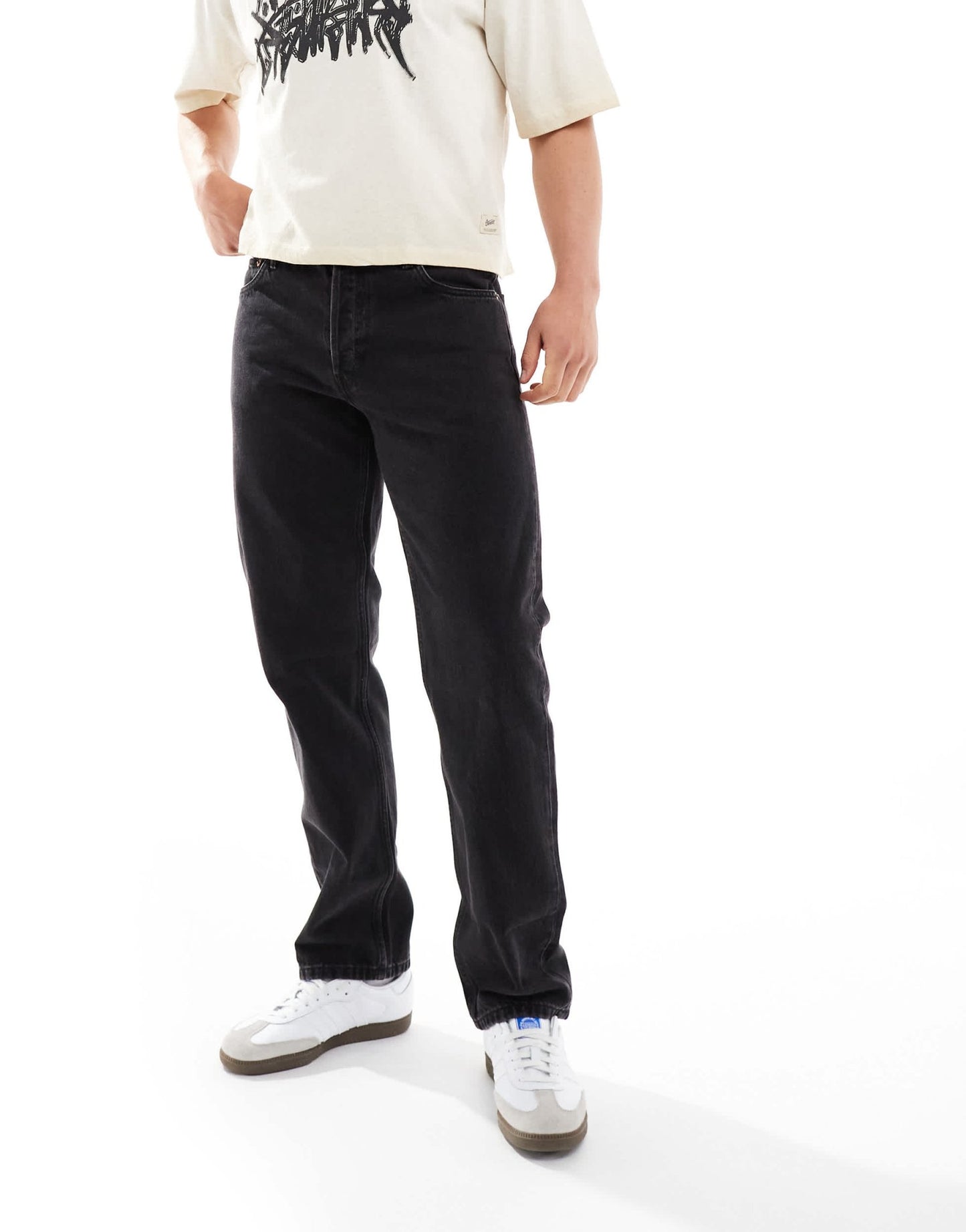 Weekday klean straight leg jeans in black - ASOS Sample Sale EU Store