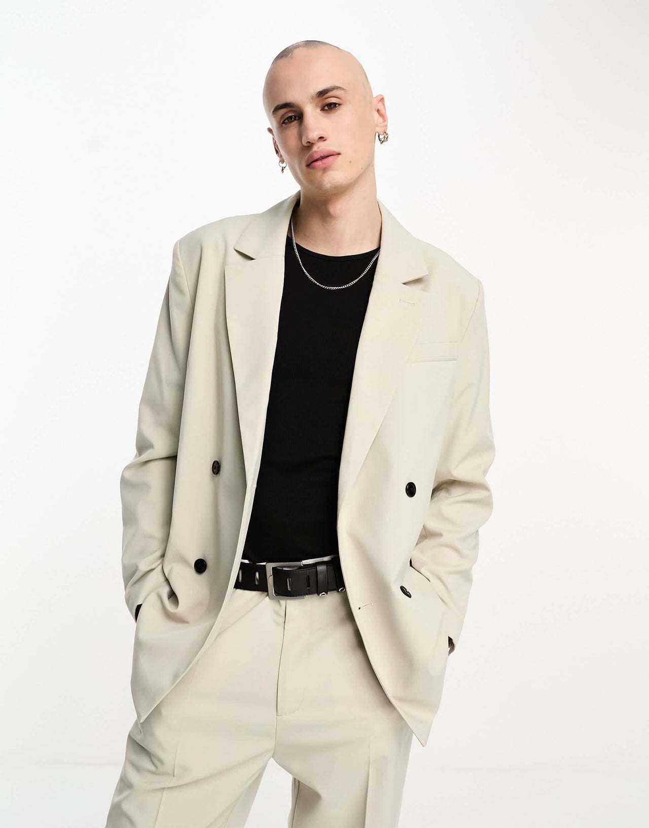 Weekday Leo co - ord double breasted blazer in light grey exclusive to ASOS - ASOS Sample Sale EU Store