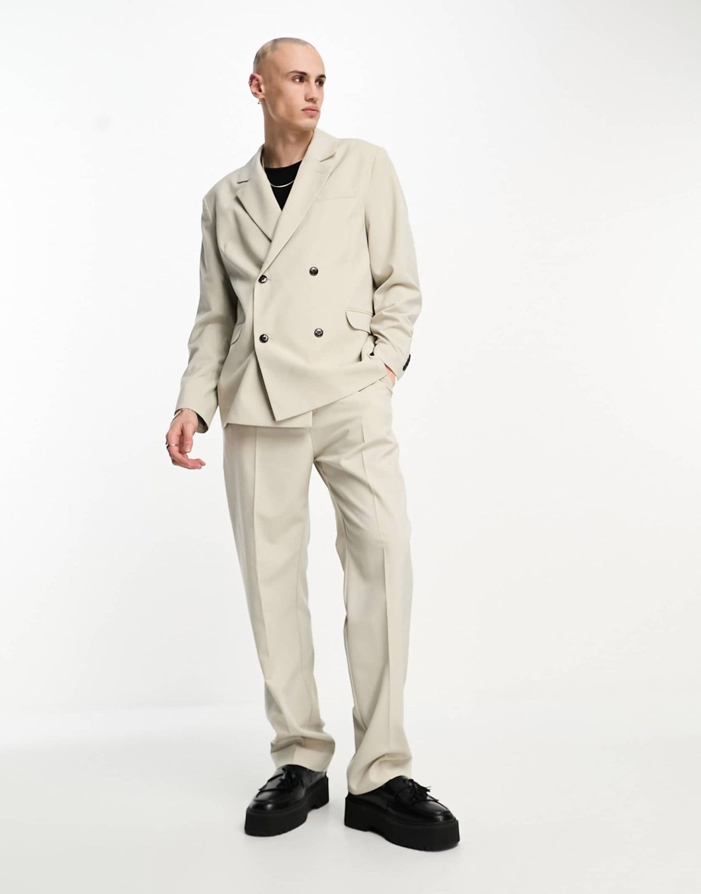 Weekday Leo co - ord double breasted blazer in light grey exclusive to ASOS - ASOS Sample Sale EU Store