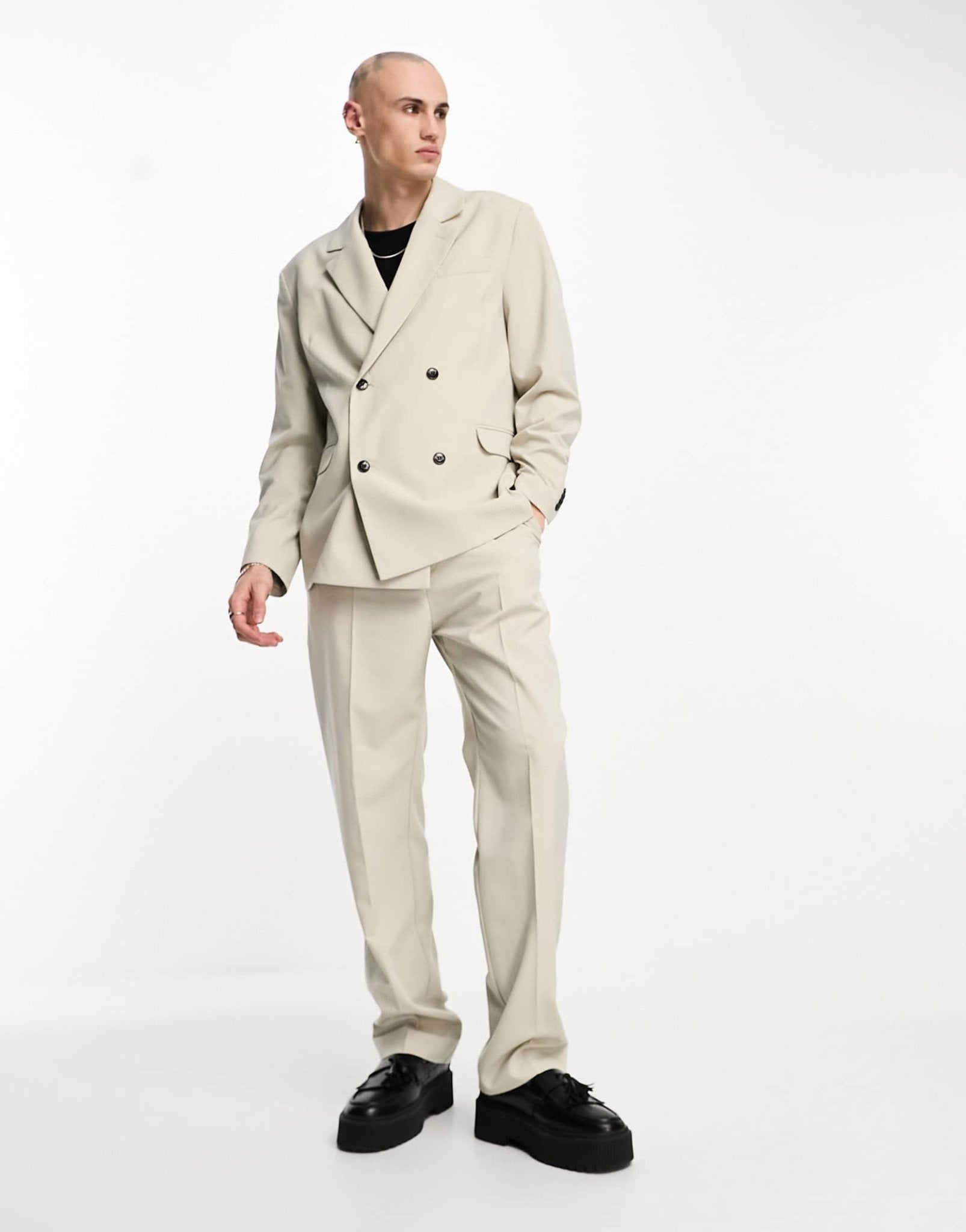 Weekday Leo co - ord double breasted blazer in light grey exclusive to ASOS - ASOS Sample Sale EU Store