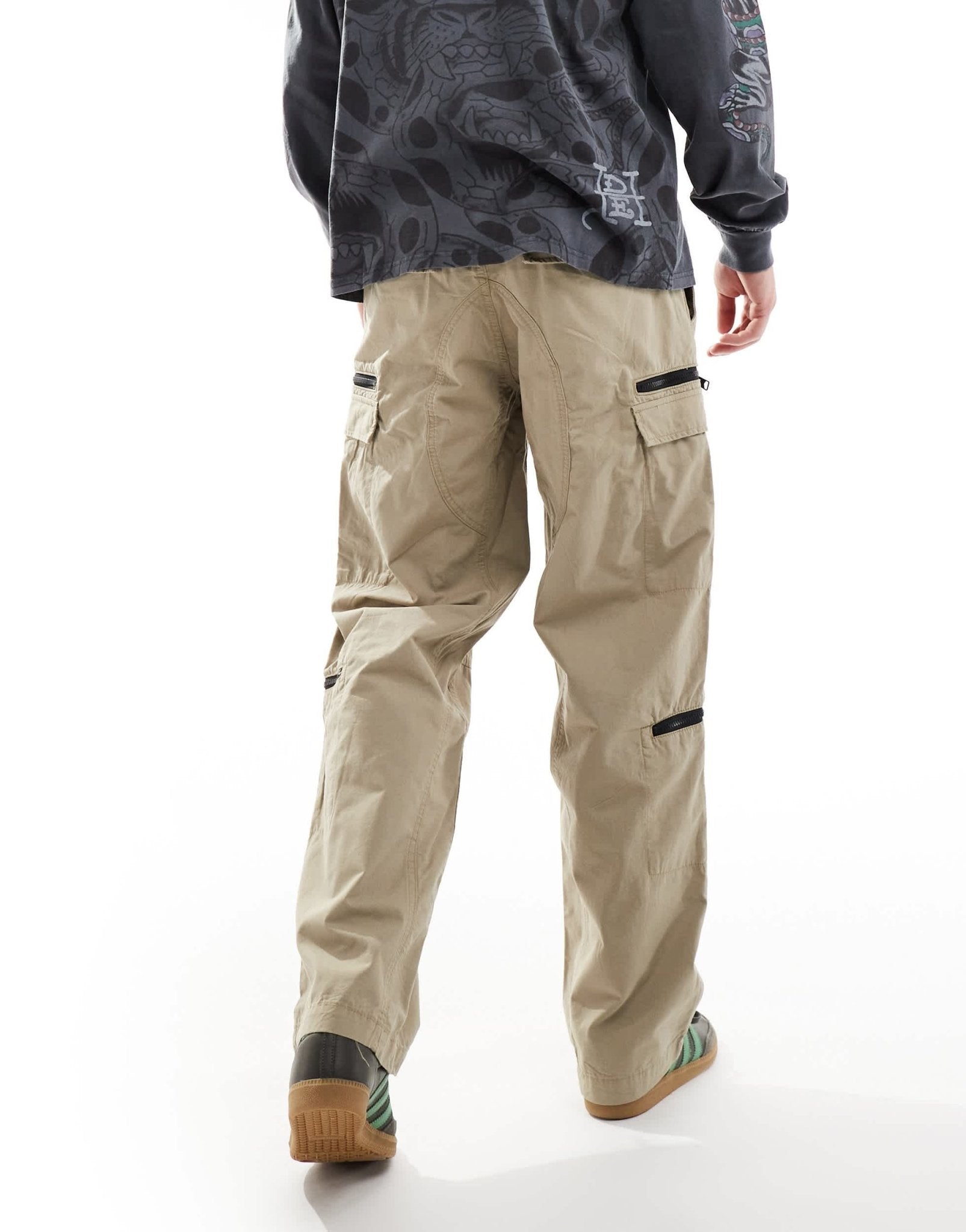 Weekday Magic workwear trousers with zips in sand - ASOS Sample Sale EU Store