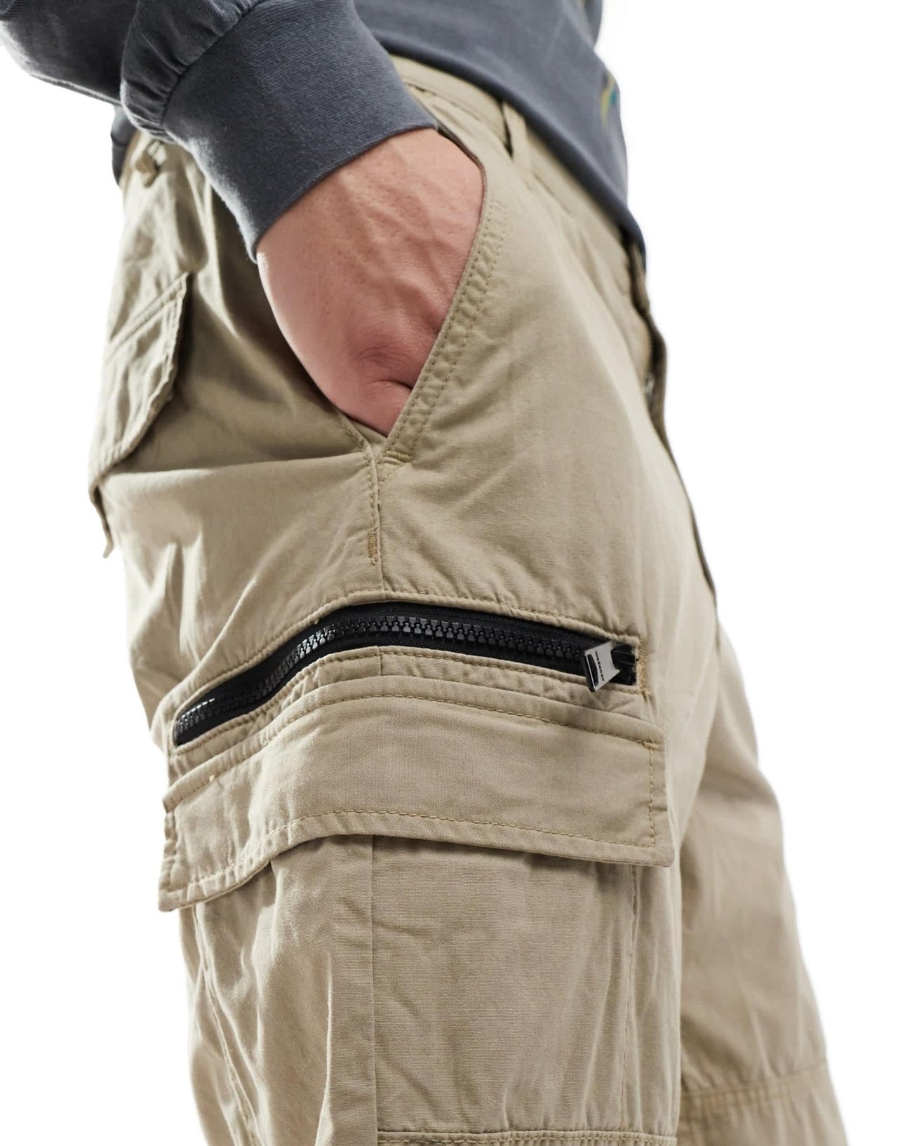 Weekday Magic workwear trousers with zips in sand - ASOS Sample Sale EU Store