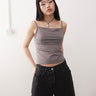 Top cami Micha de Weekday con espalda abierta en color topo