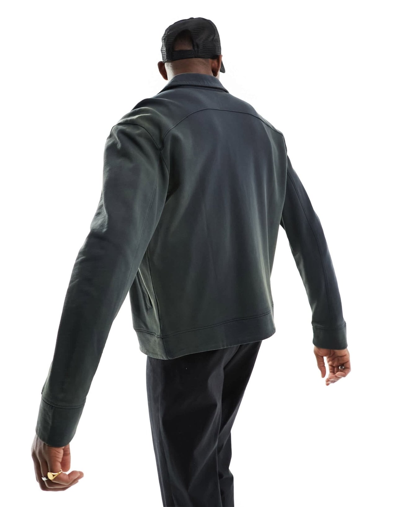 Weekday Norton zip through bomber style cardigan in black wash - ASOS Sample Sale EU Store