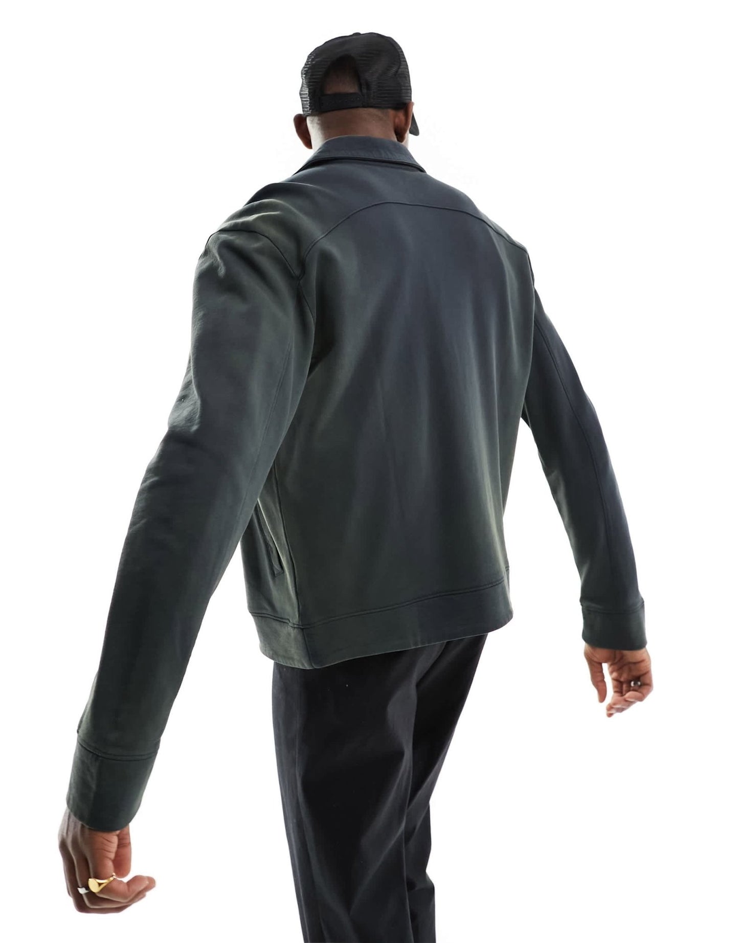 Weekday Norton zip through bomber style cardigan in black wash - ASOS Sample Sale EU Store