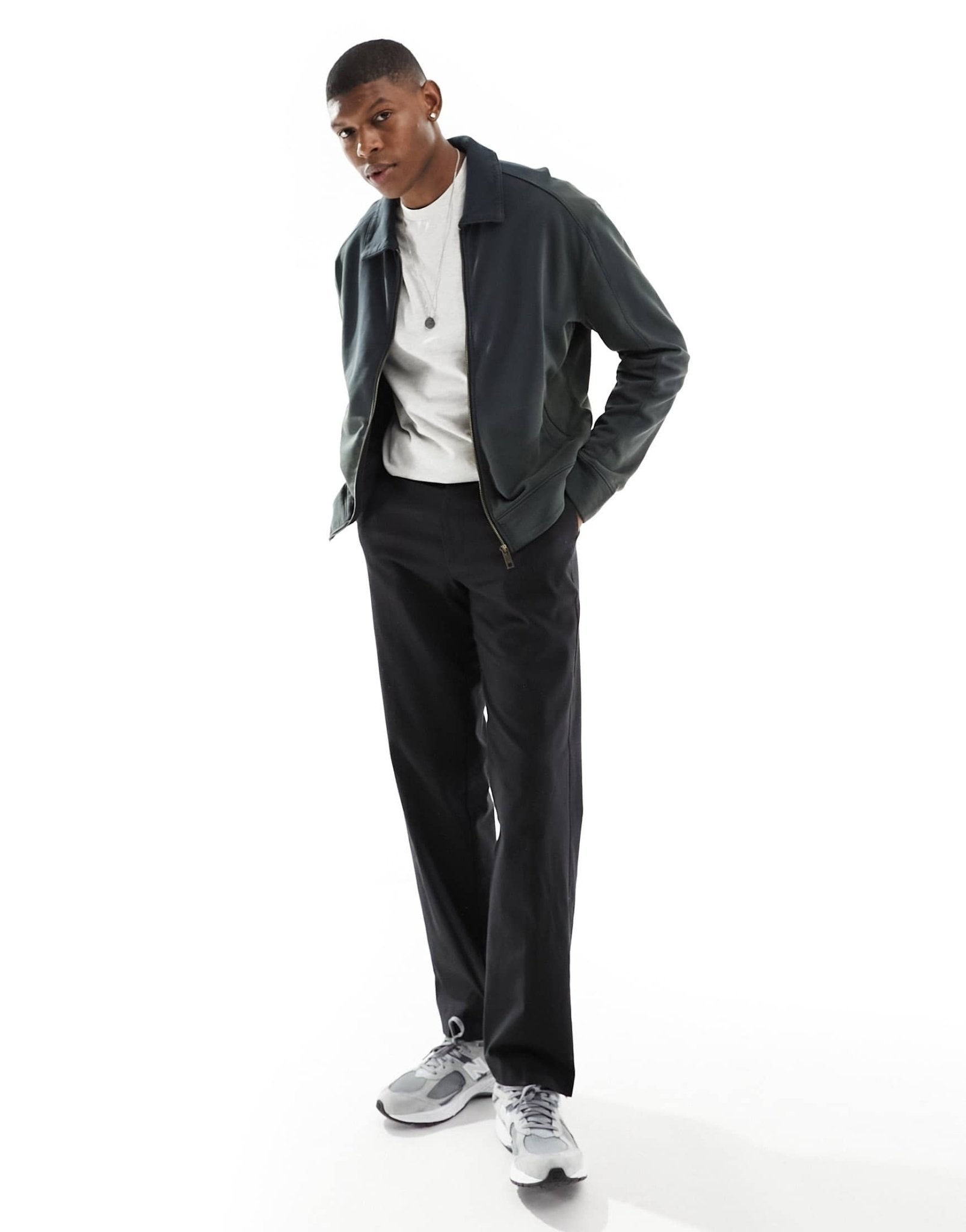Weekday Norton zip through bomber style cardigan in black wash - ASOS Sample Sale EU Store