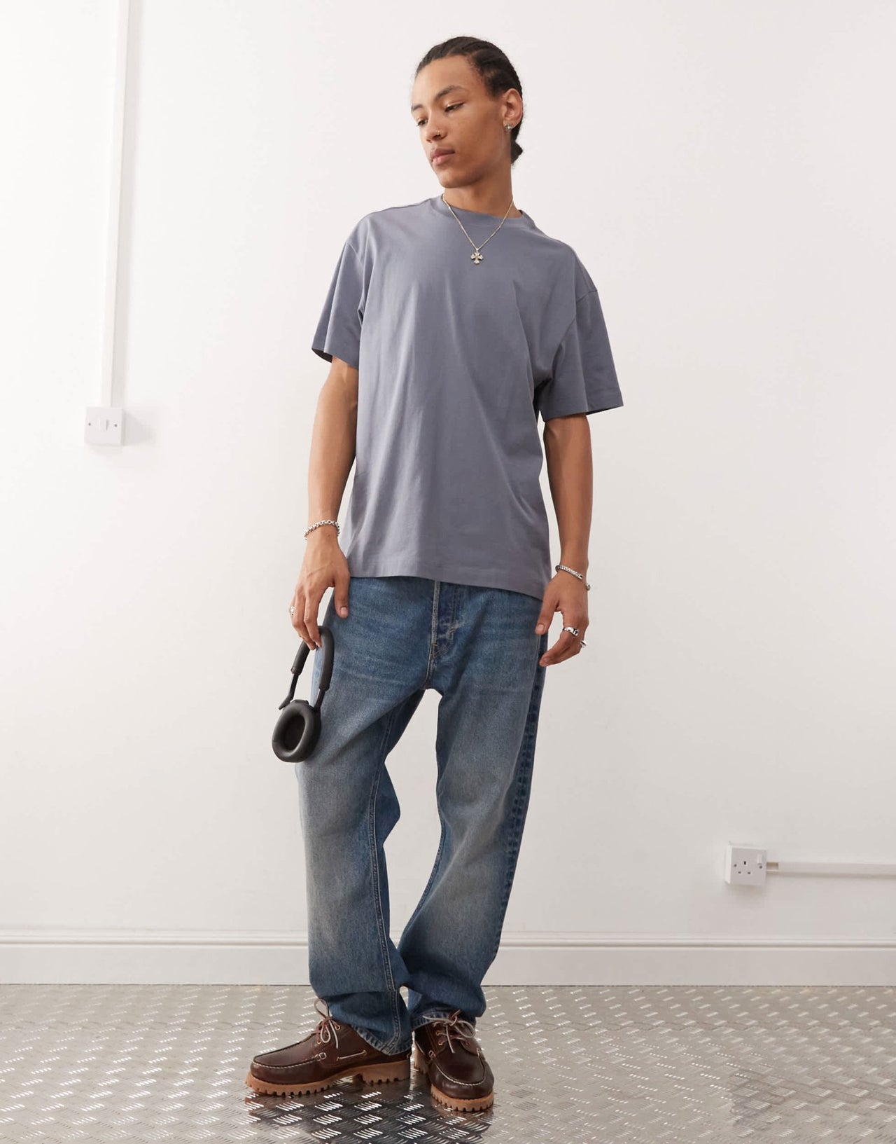 Weekday oversized t-shirt in steel blue - ASOS Sample Sale EU Store