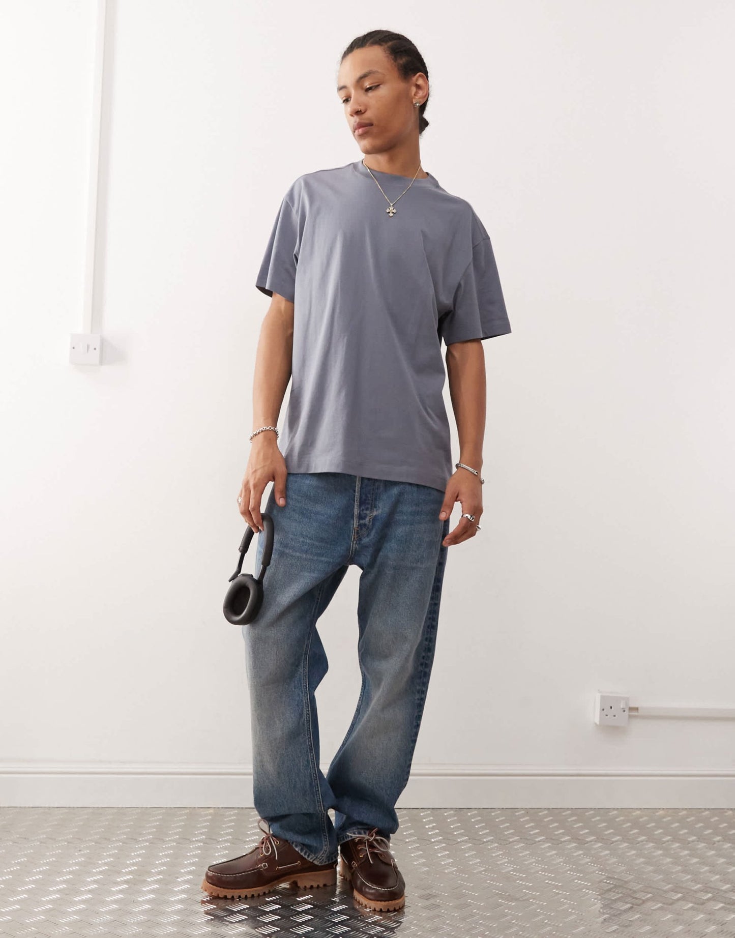 Weekday oversized t-shirt in steel blue - ASOS Sample Sale EU Store