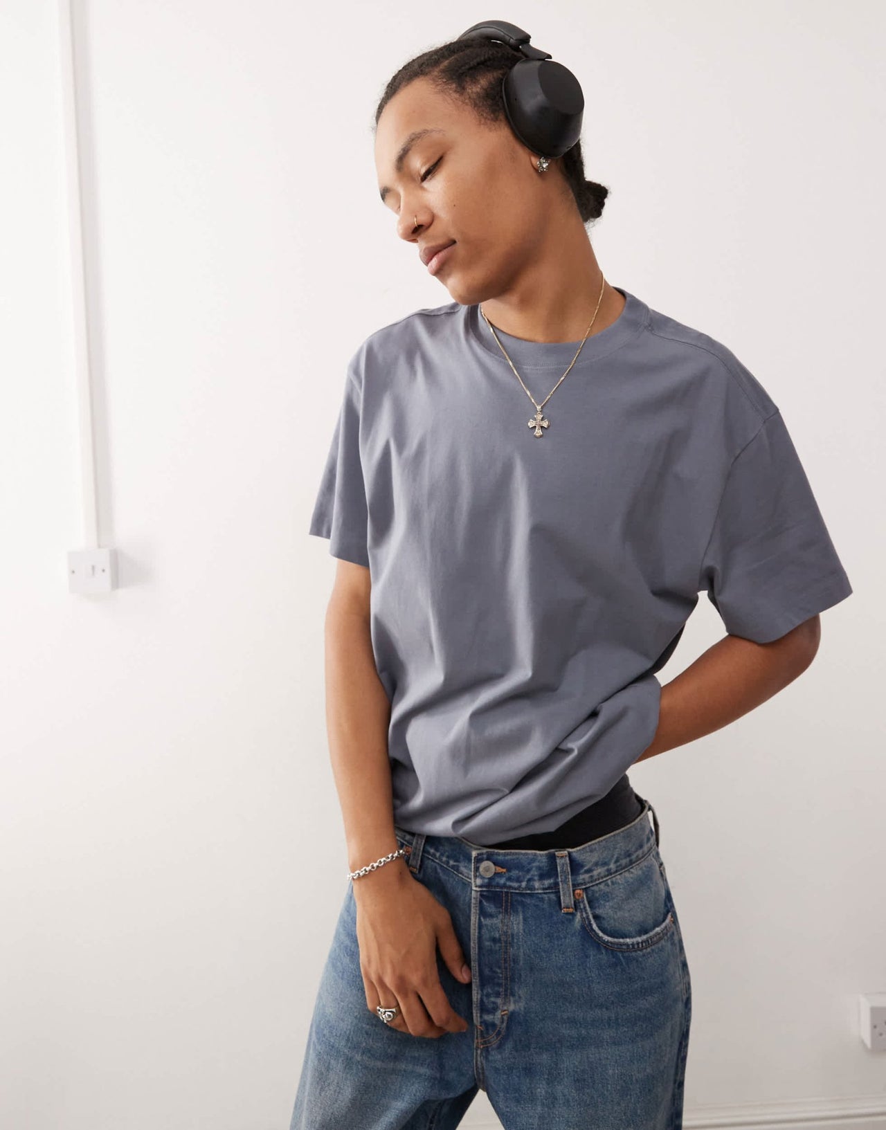 Weekday oversized t-shirt in steel blue - ASOS Sample Sale EU Store