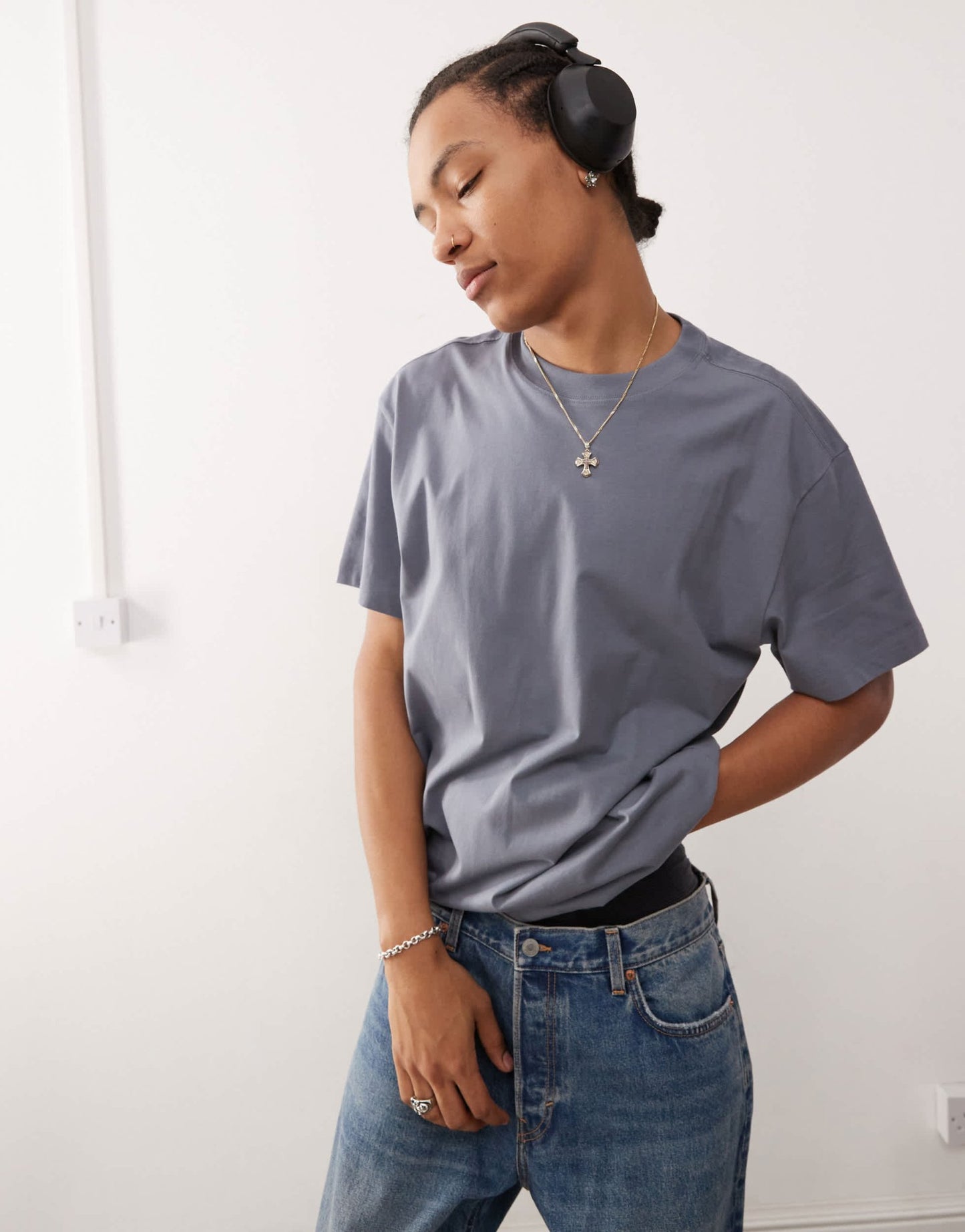 Weekday oversized t-shirt in steel blue - ASOS Sample Sale EU Store