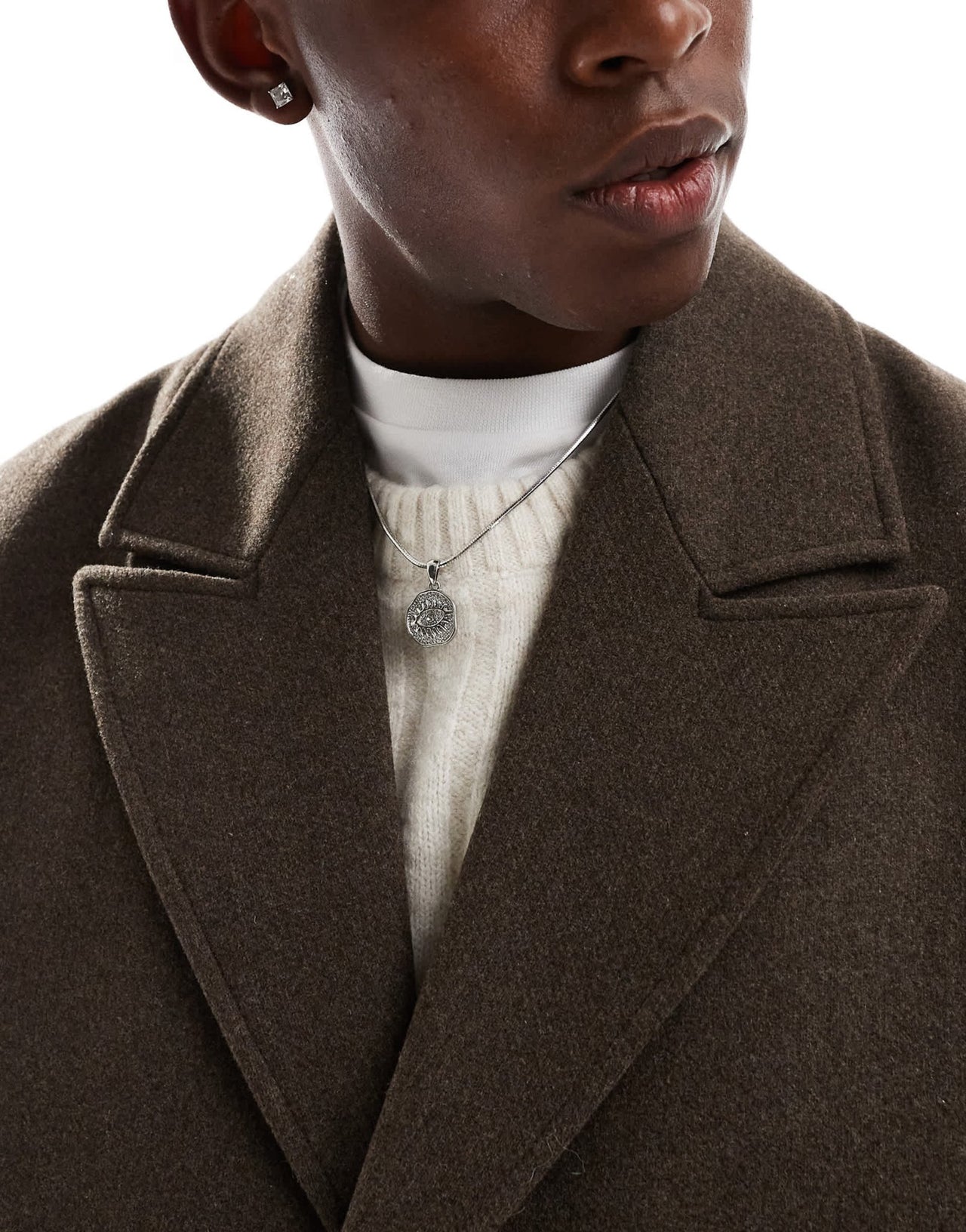 Weekday Pavo wool blend long coat In brown melange - ASOS Sample Sale EU Store