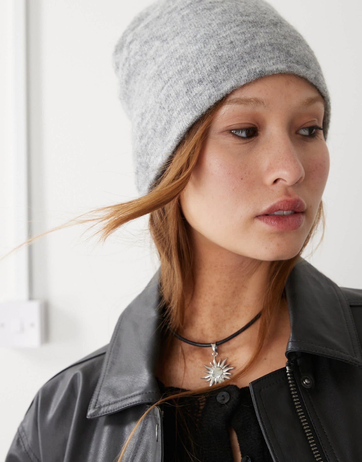 Weekday premium wool & alpaca blend fluffy yarn beanie in grey melange - ASOS Sample Sale EU Store