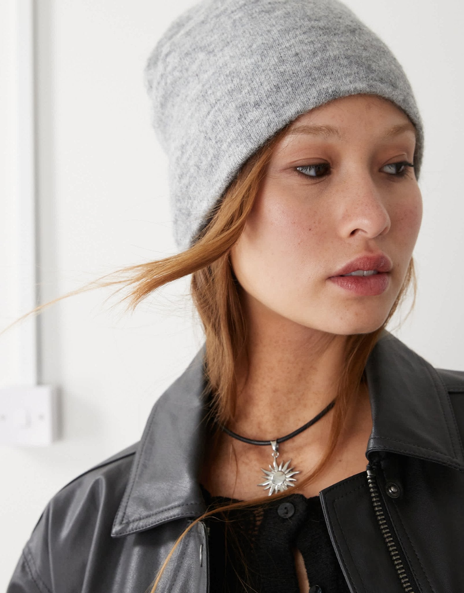 Weekday premium wool & alpaca blend fluffy yarn beanie in grey melange - ASOS Sample Sale EU Store