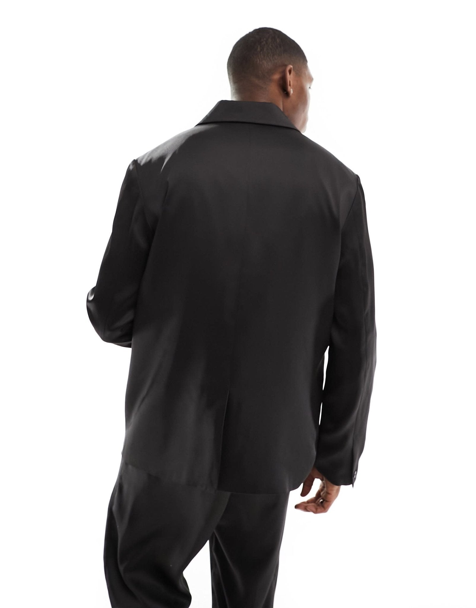 Weekday Roberto co - ord regular fit satin blazer in black - ASOS Sample Sale EU Store
