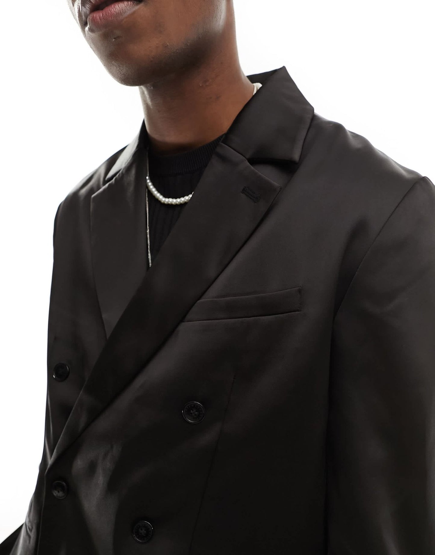 Weekday Roberto co - ord regular fit satin blazer in black - ASOS Sample Sale EU Store
