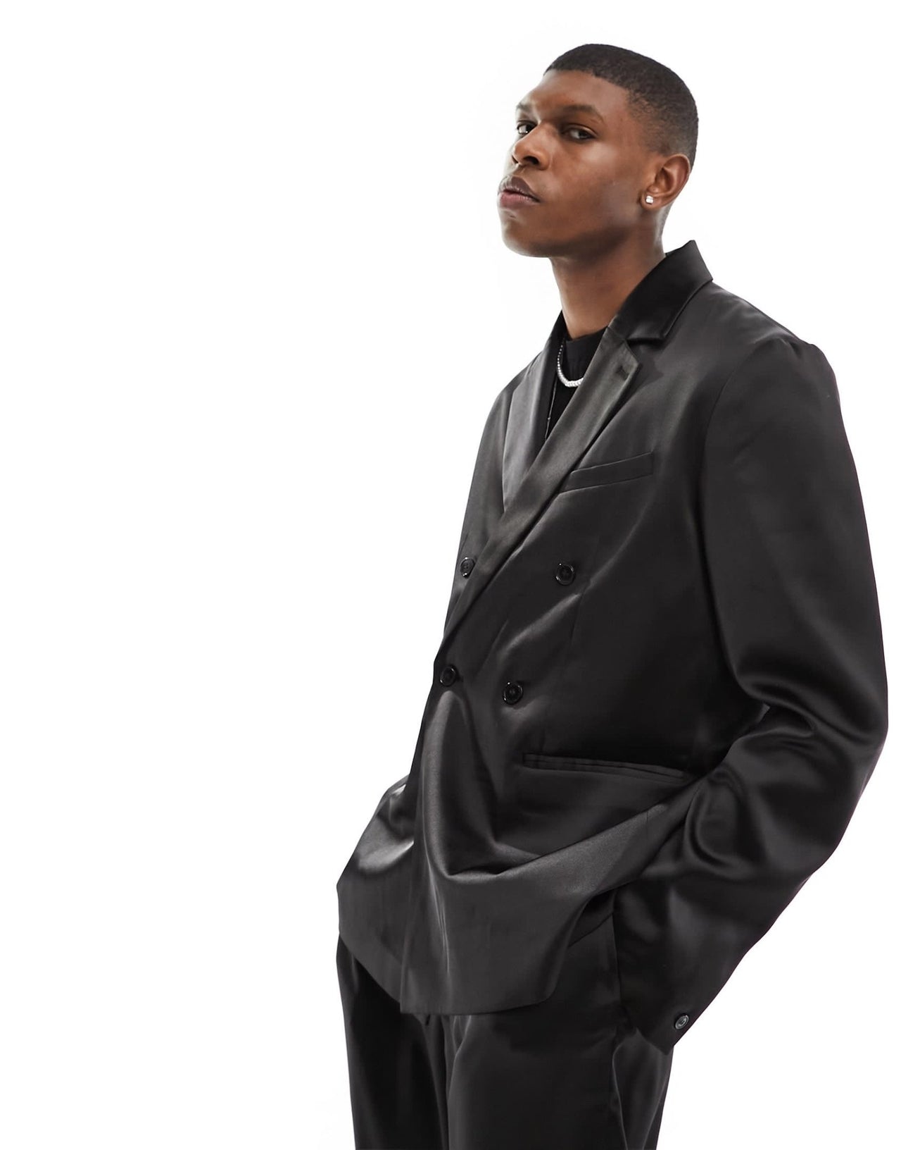 Weekday Roberto co - ord regular fit satin blazer in black - ASOS Sample Sale EU Store