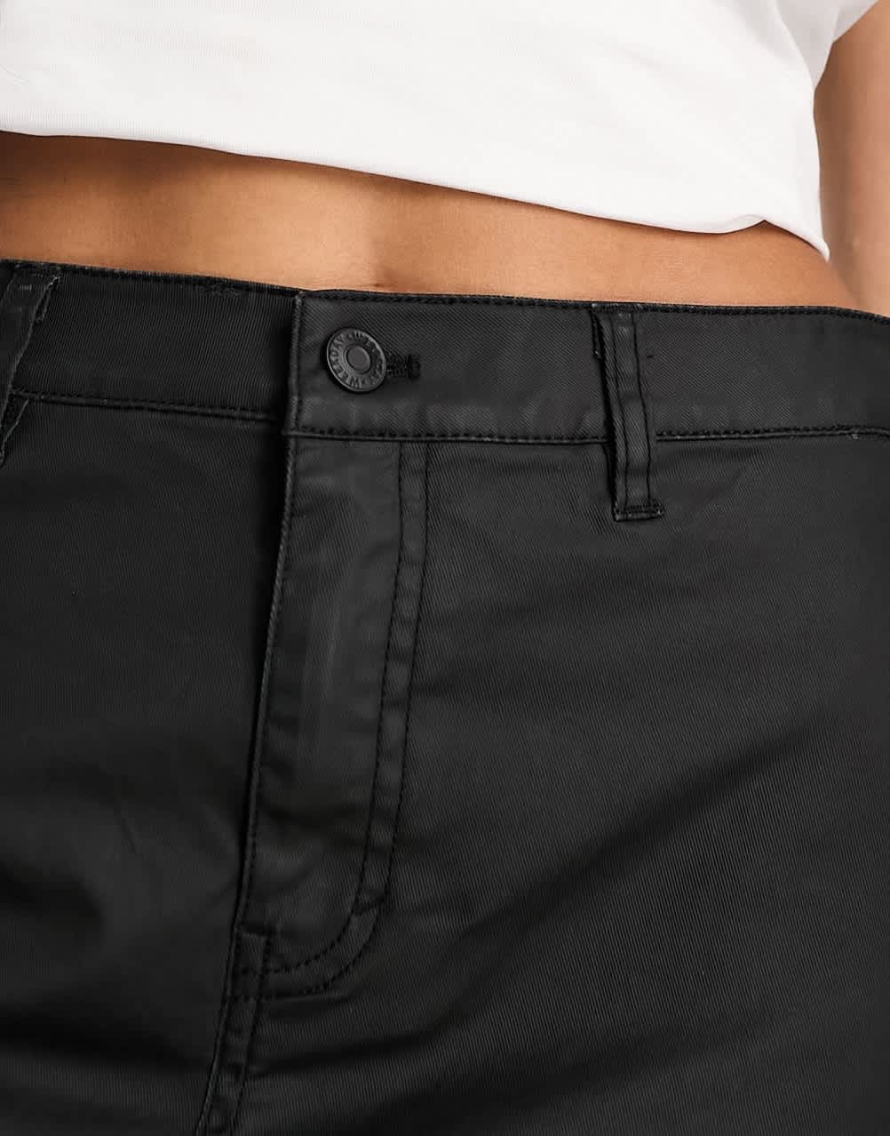 Weekday Rose wax coated maxi skirt with split in black - ASOS Sample Sale EU Store