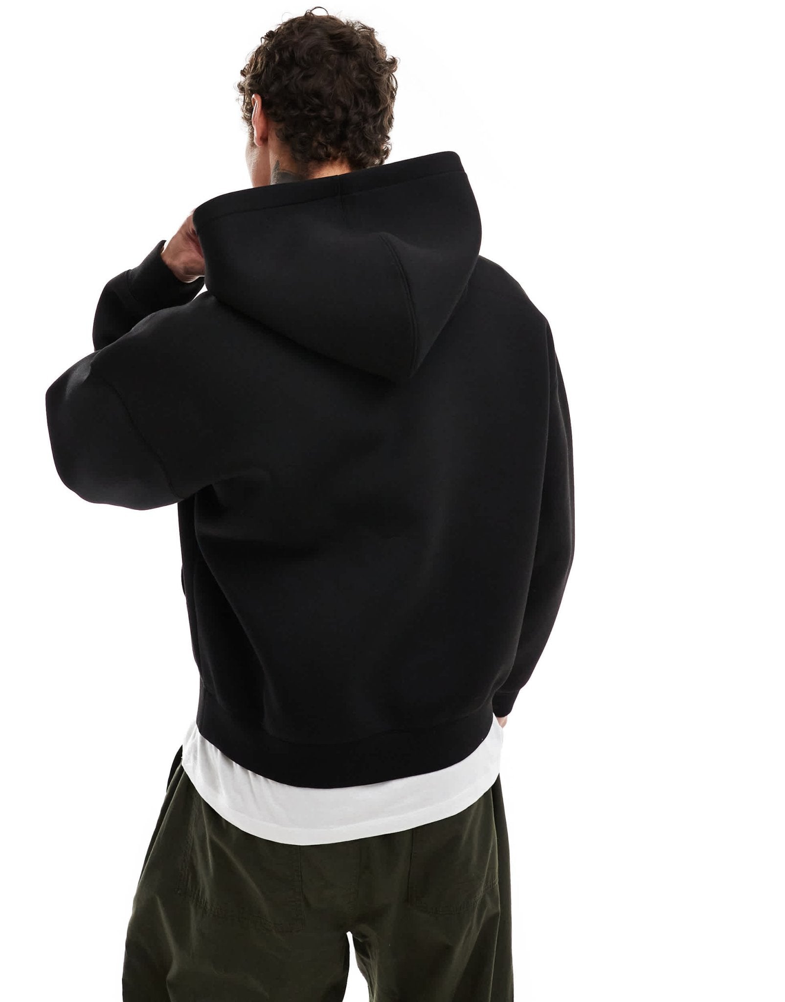 Weekday Simon hoodie in black in scuba - style fabric - ASOS Sample Sale EU Store