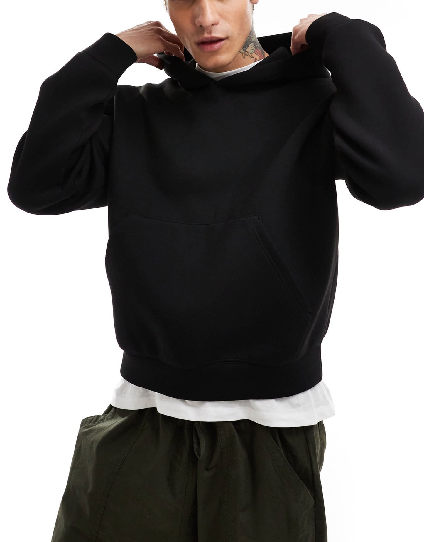 Weekday Simon hoodie in black in scuba - style fabric - ASOS Sample Sale EU Store