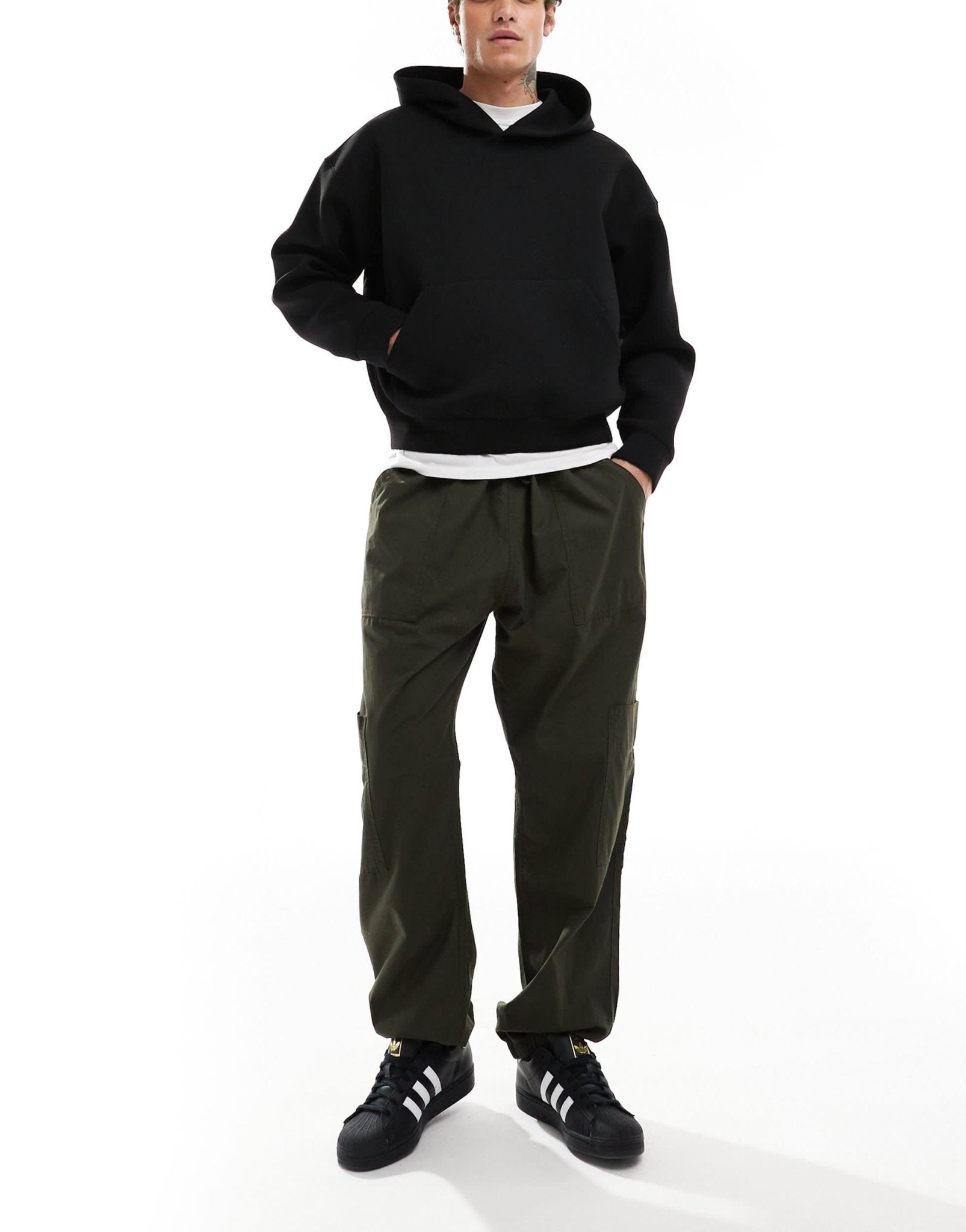 Weekday Simon hoodie in black in scuba - style fabric - ASOS Sample Sale EU Store