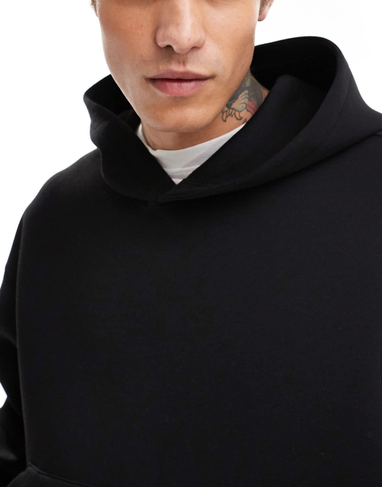 Weekday Simon hoodie in black in scuba - style fabric - ASOS Sample Sale EU Store