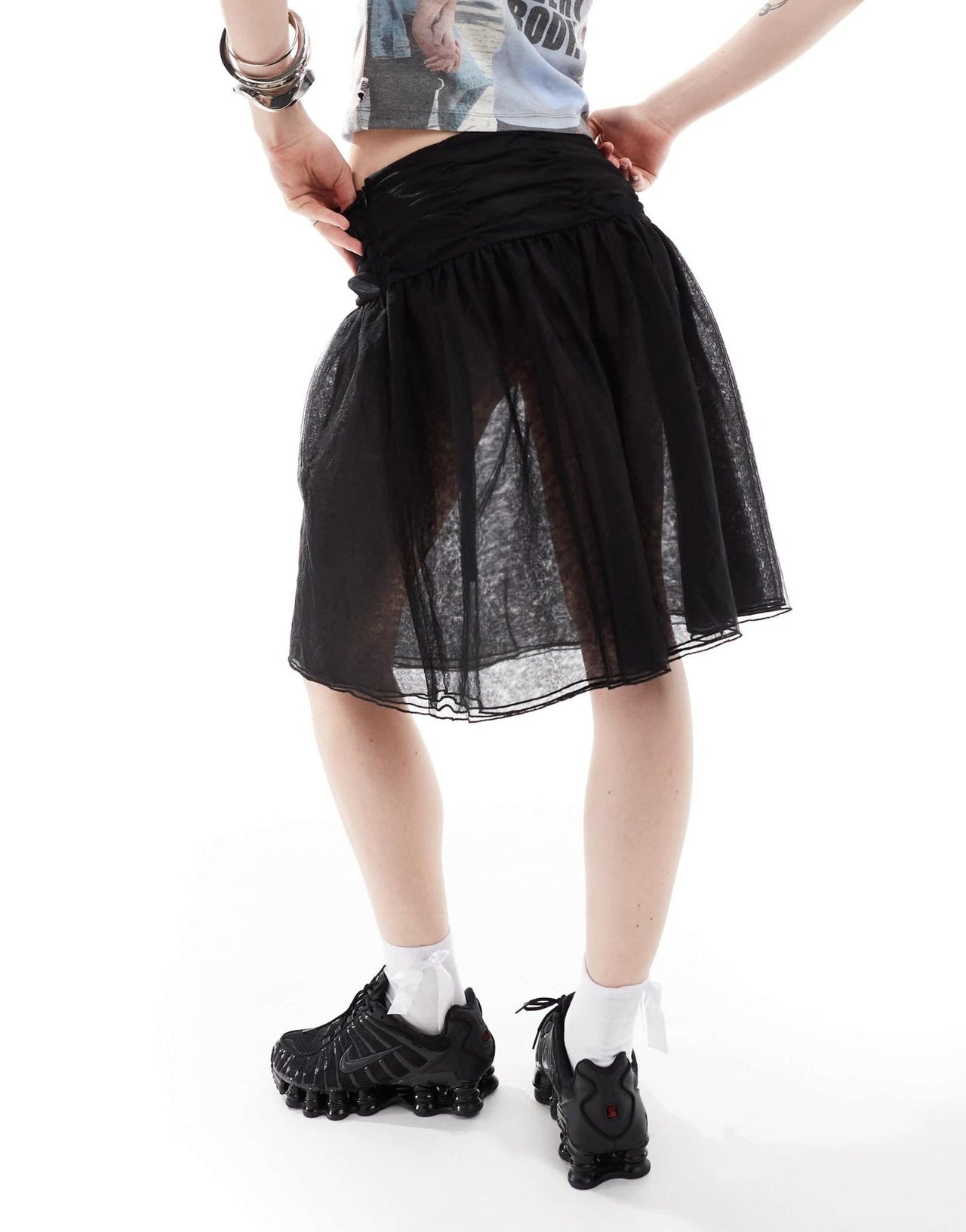 Weekday Sookie layered tulle midi skirt in black - ASOS Sample Sale EU Store