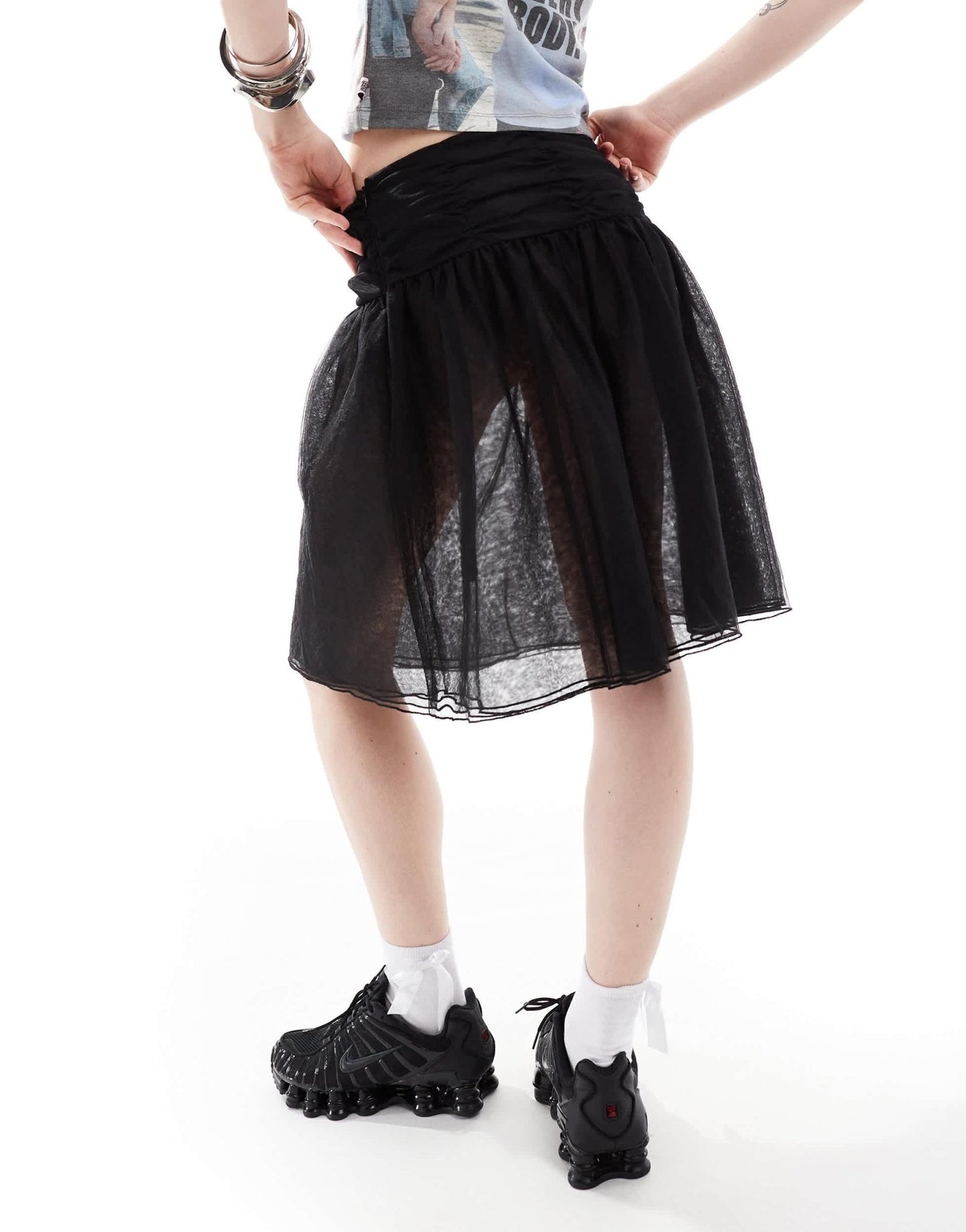 Weekday Sookie layered tulle midi skirt in black - ASOS Sample Sale EU Store